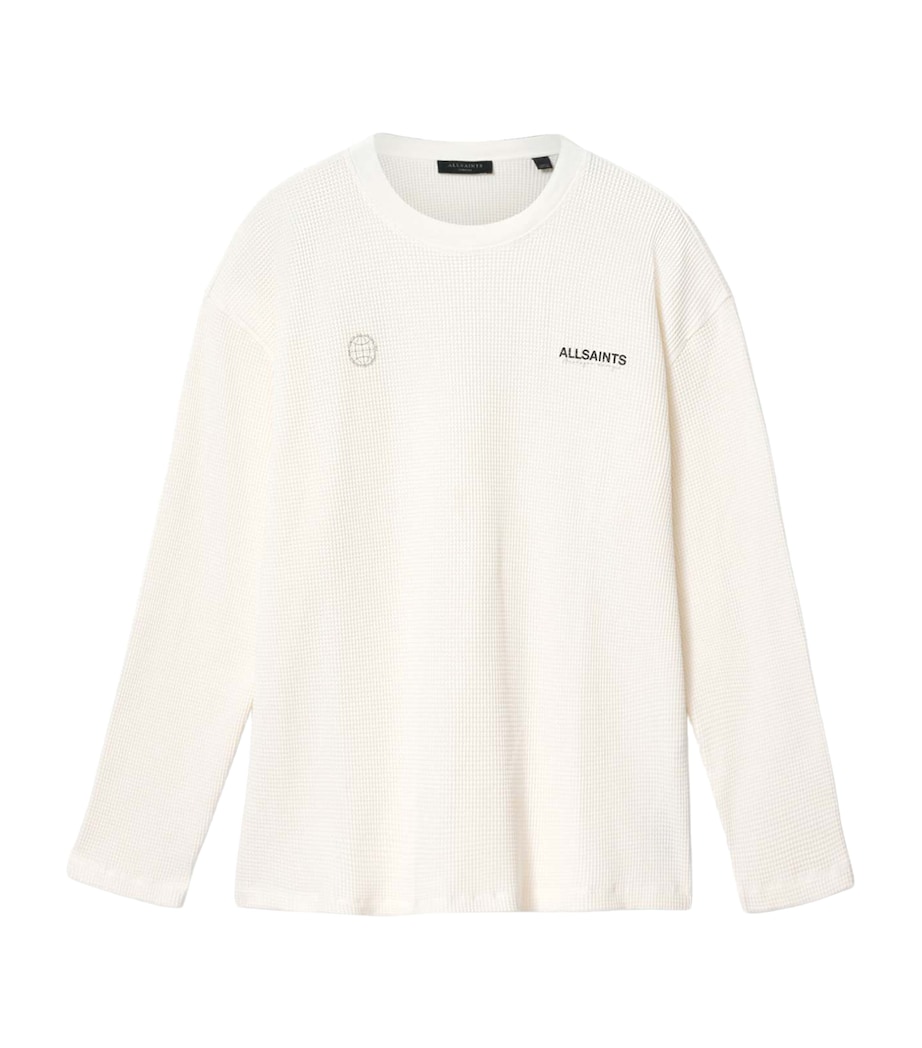 AllSaints Mens Organic Cotton Emblem T-Shirt Cottage White Image 1
