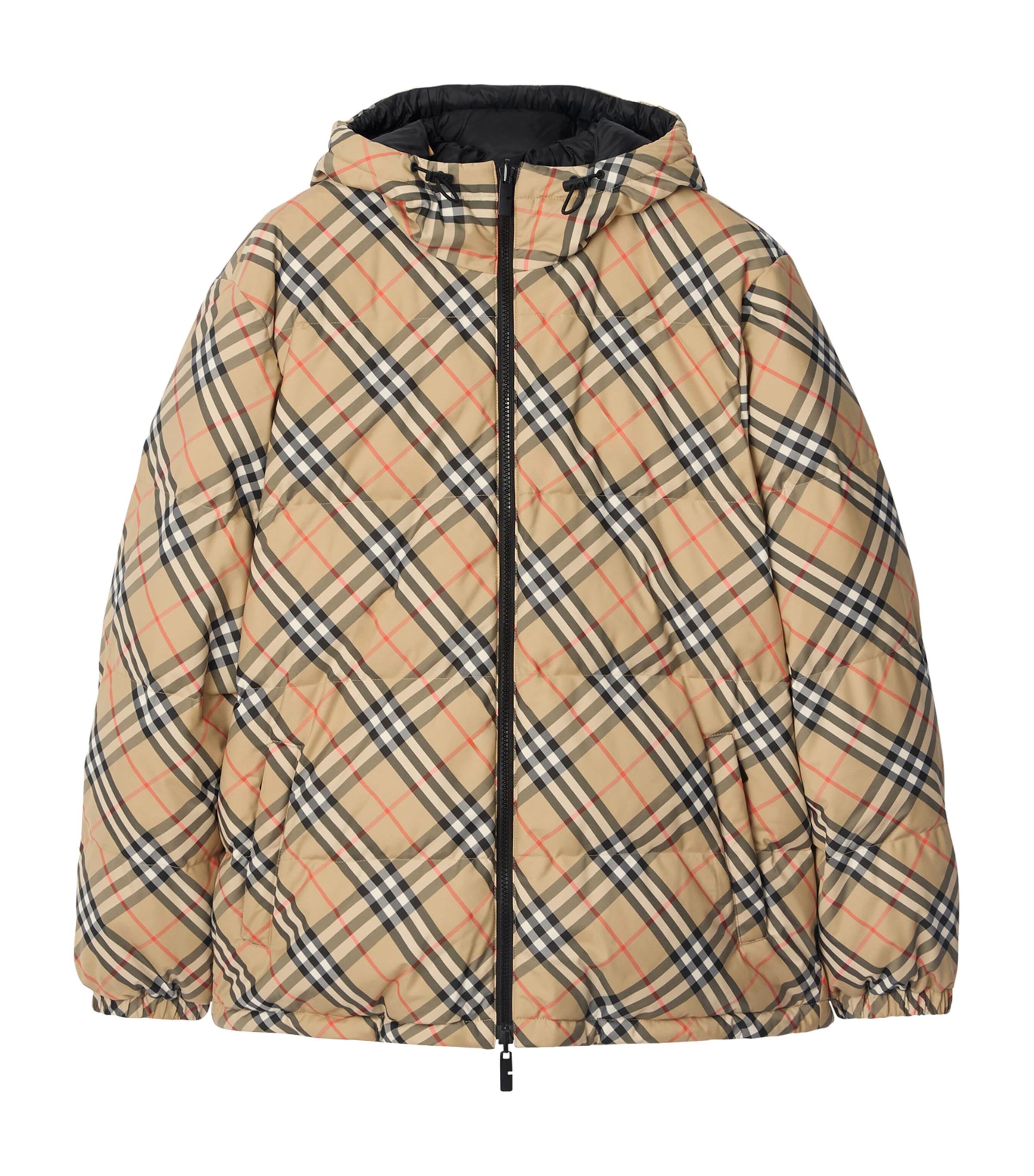 Burberry Beige Down Reversible Check Puffer Jacket | Harrods US