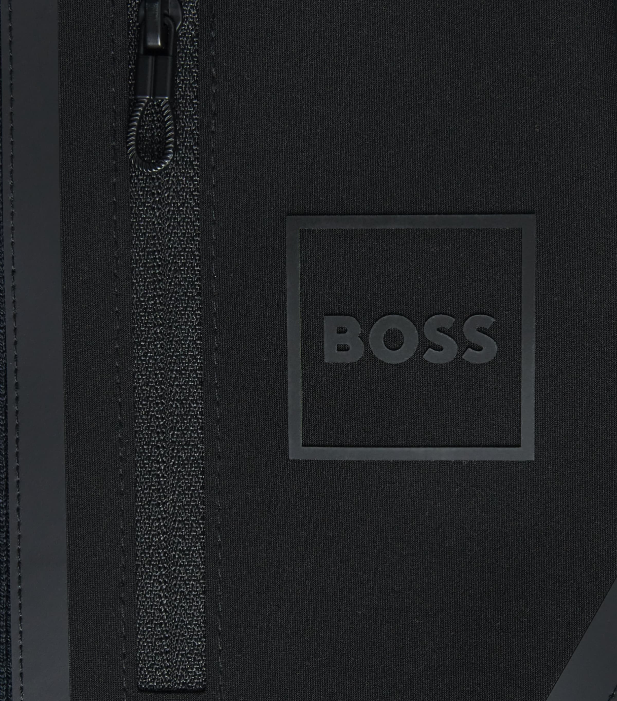 BOSS Mens Knitted-Trim Hybrid Jacket Dark Image 6