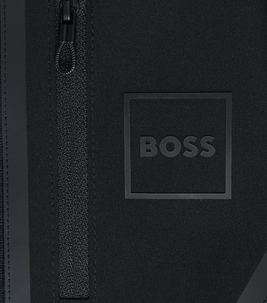 BOSS Mens Knitted-Trim Hybrid Jacket Dark Image 6