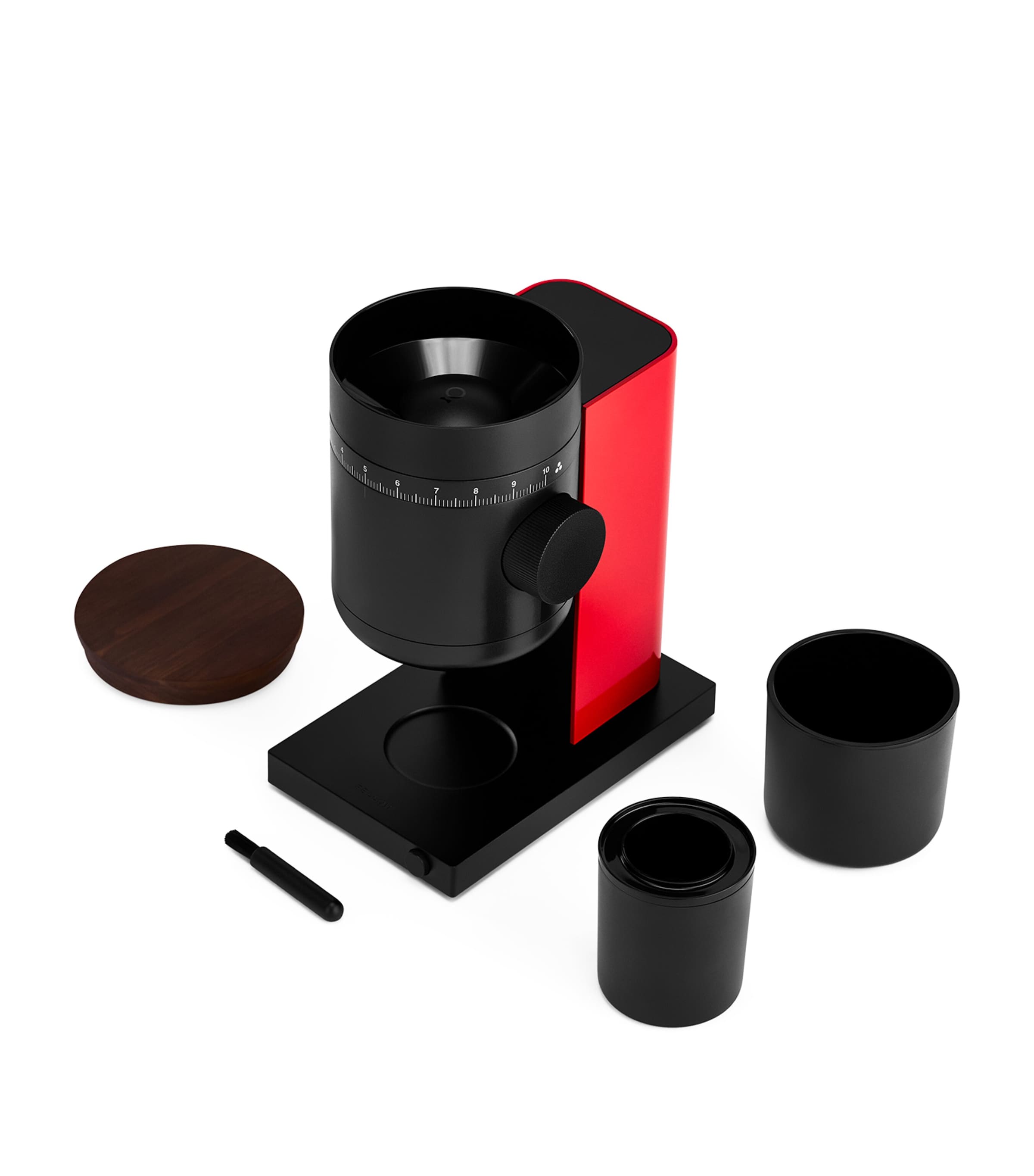 FELLOW Opus 2 Conical Burr Grinder Cherry Red W Walnut Image 2