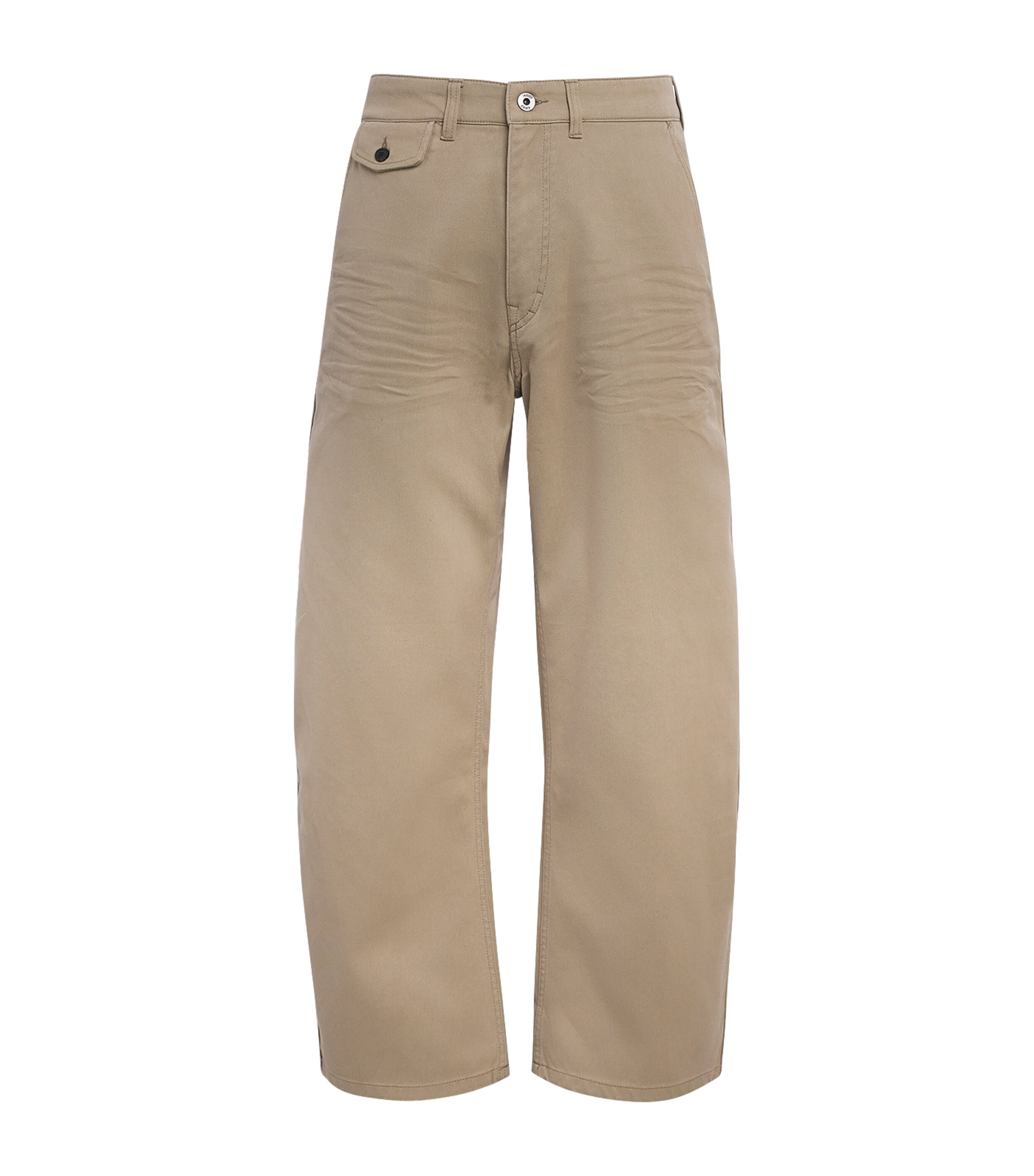Coor Mens Cinched Curved Trousers Washed Beige Image 1