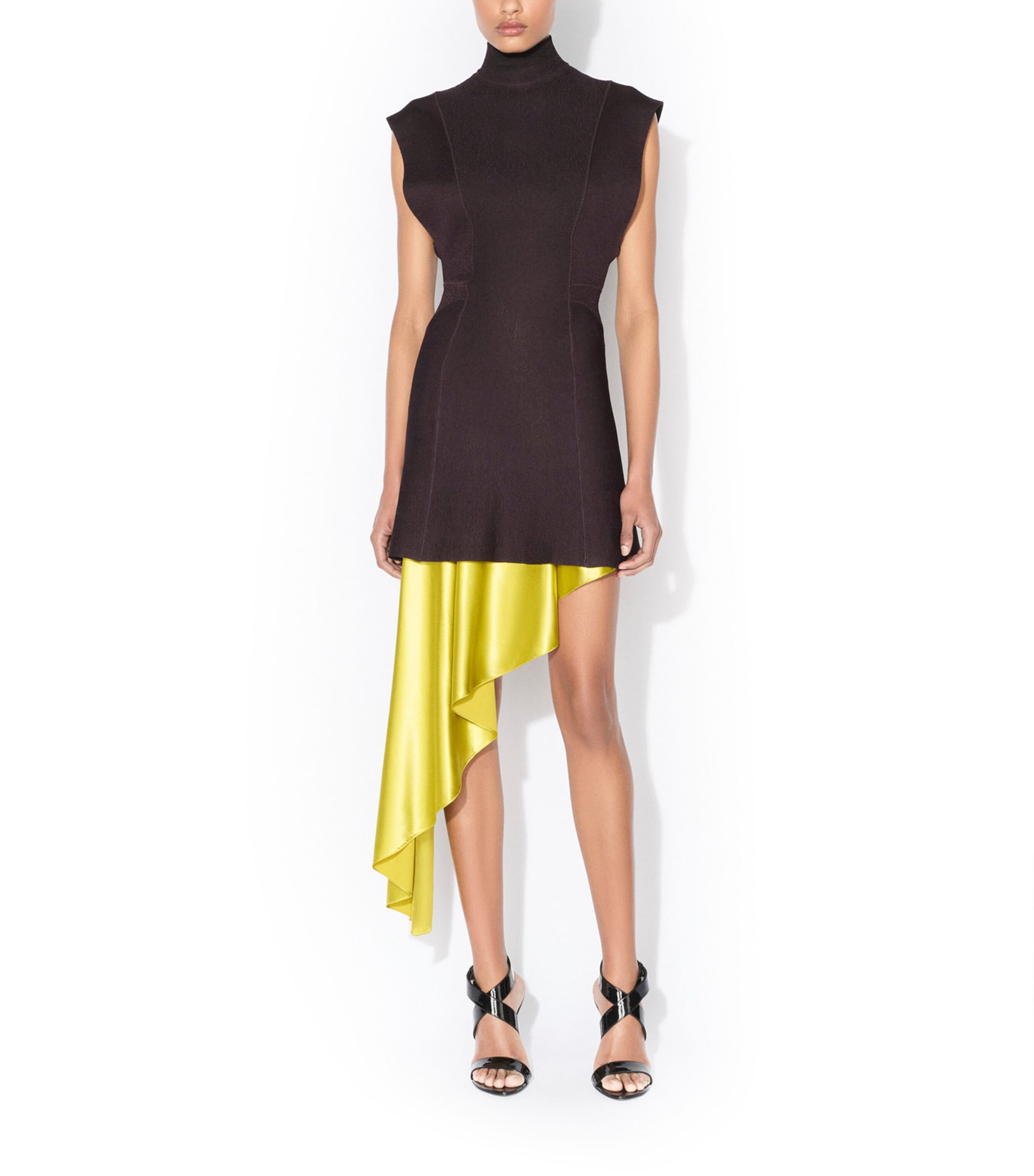 Alaïa Womens Asymmetric Pointed Skirt Lime Image 2