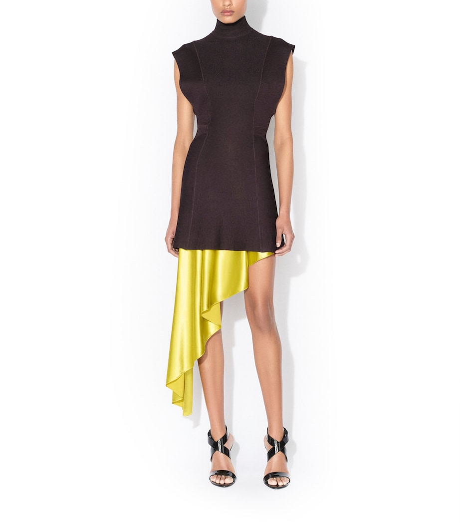 Alaïa Womens Asymmetric Pointed Skirt Lime Image 2