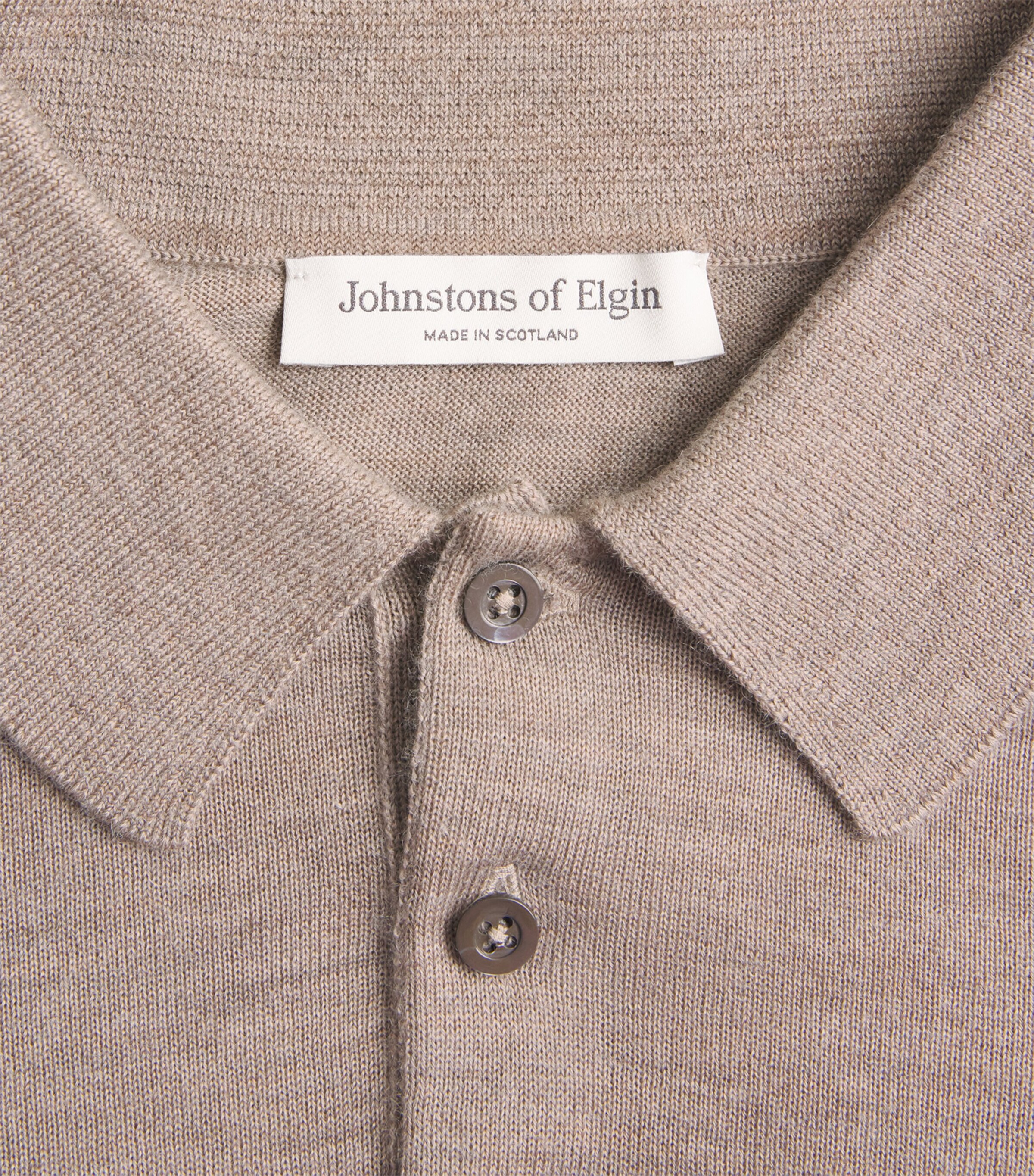 Superfine Cashmere Fin Polo Shirt HB0273 PEBBLE Image 5