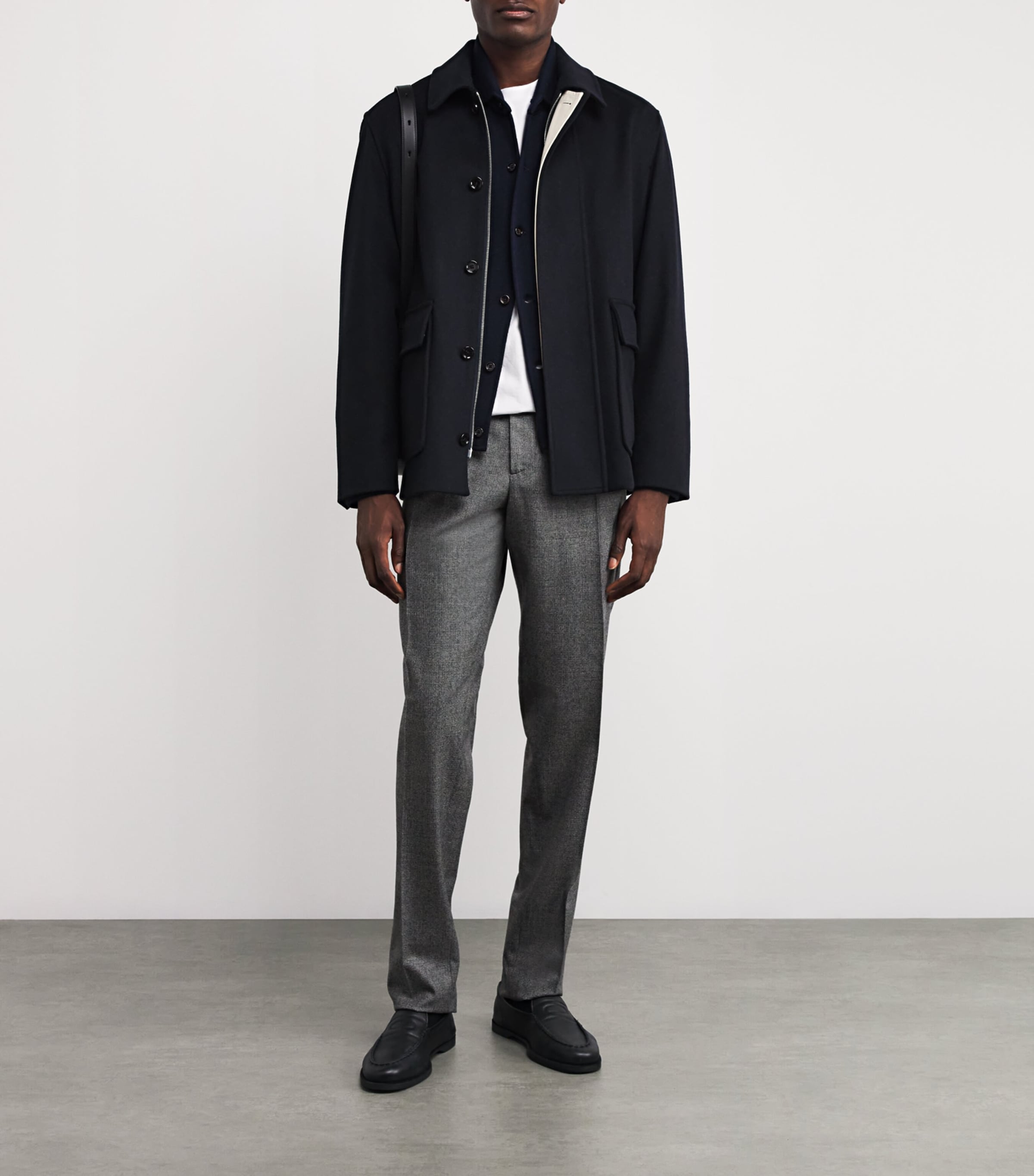 Lardini Virgin Wool Straight Trousers In Gray
