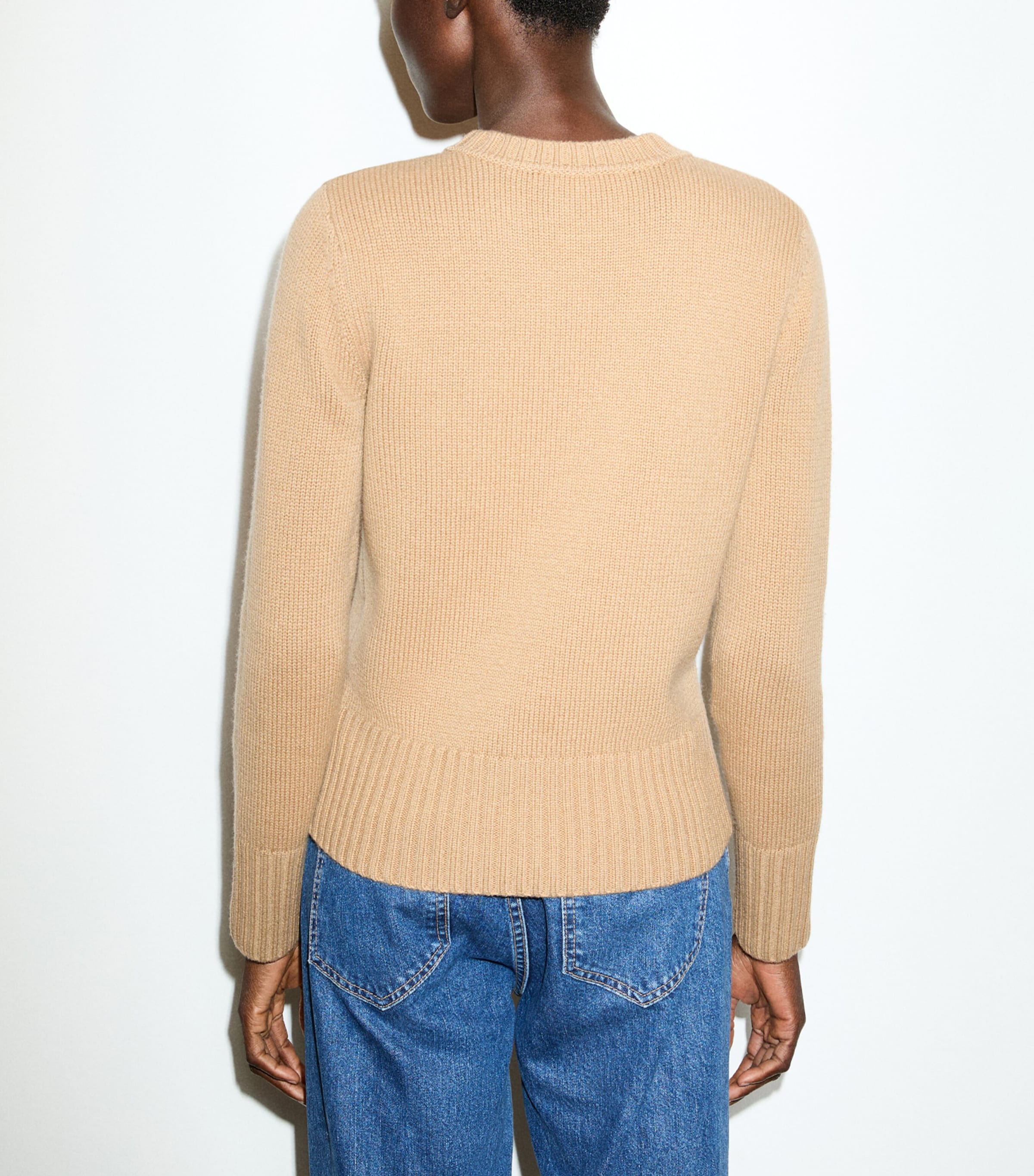 MAX&Co. Womens Wool-Cashmere Square Sweater Camel Image 4