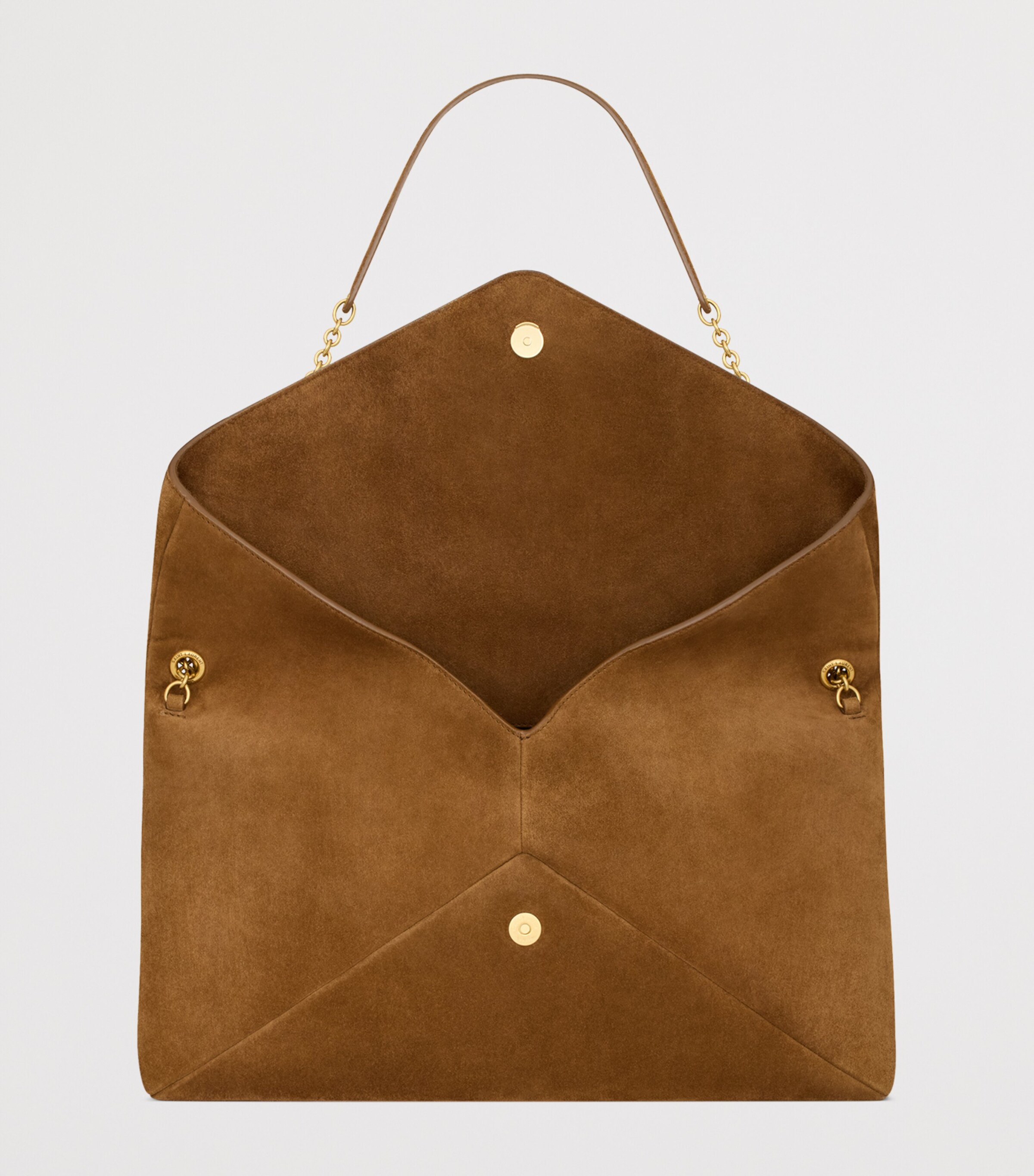 Saint Laurent Beige Extra Large Cassandre Envelope Chain Wallet ...