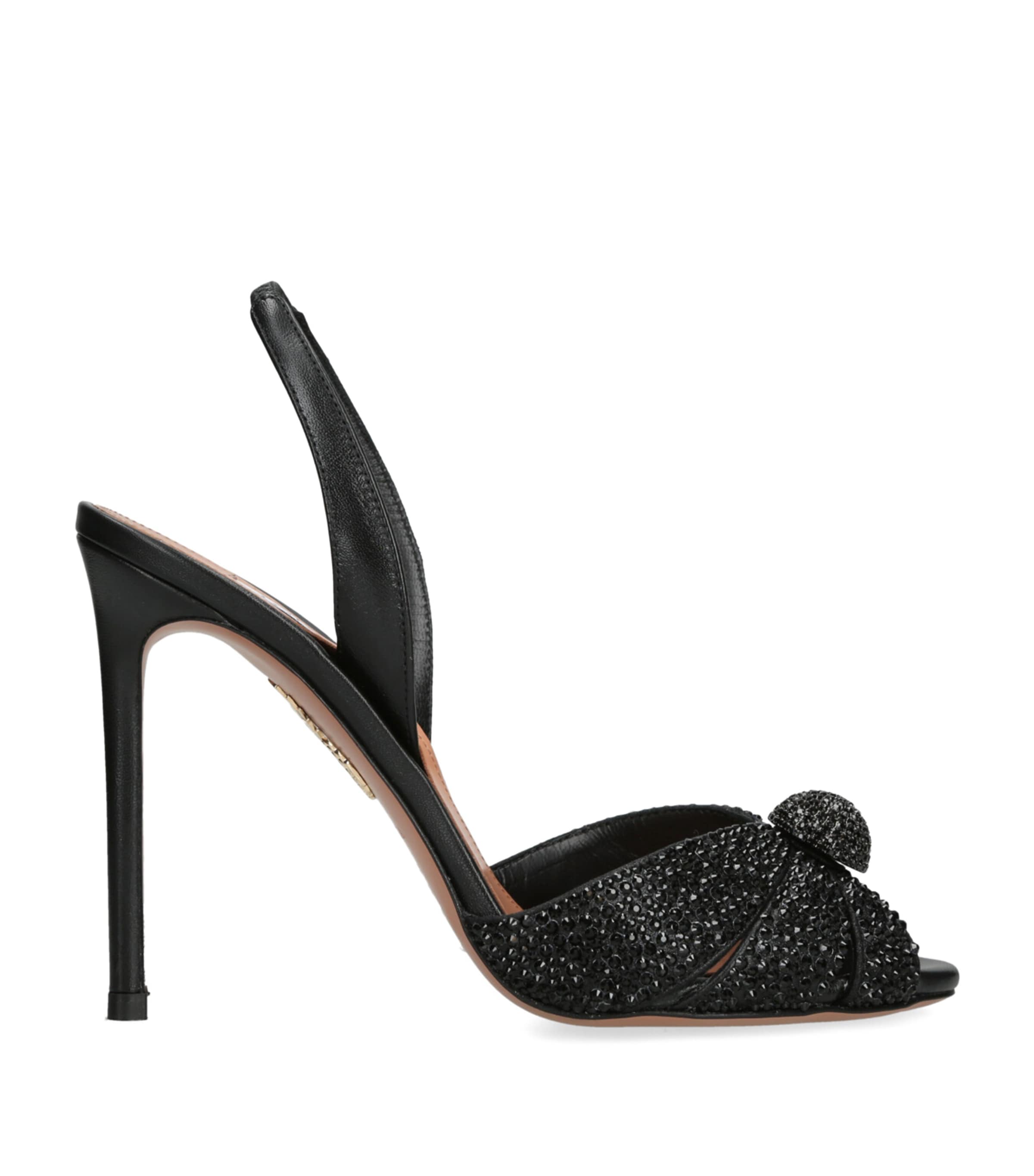 Leather Embellished Italian Flirt Sandals 105 BLACK Image 1