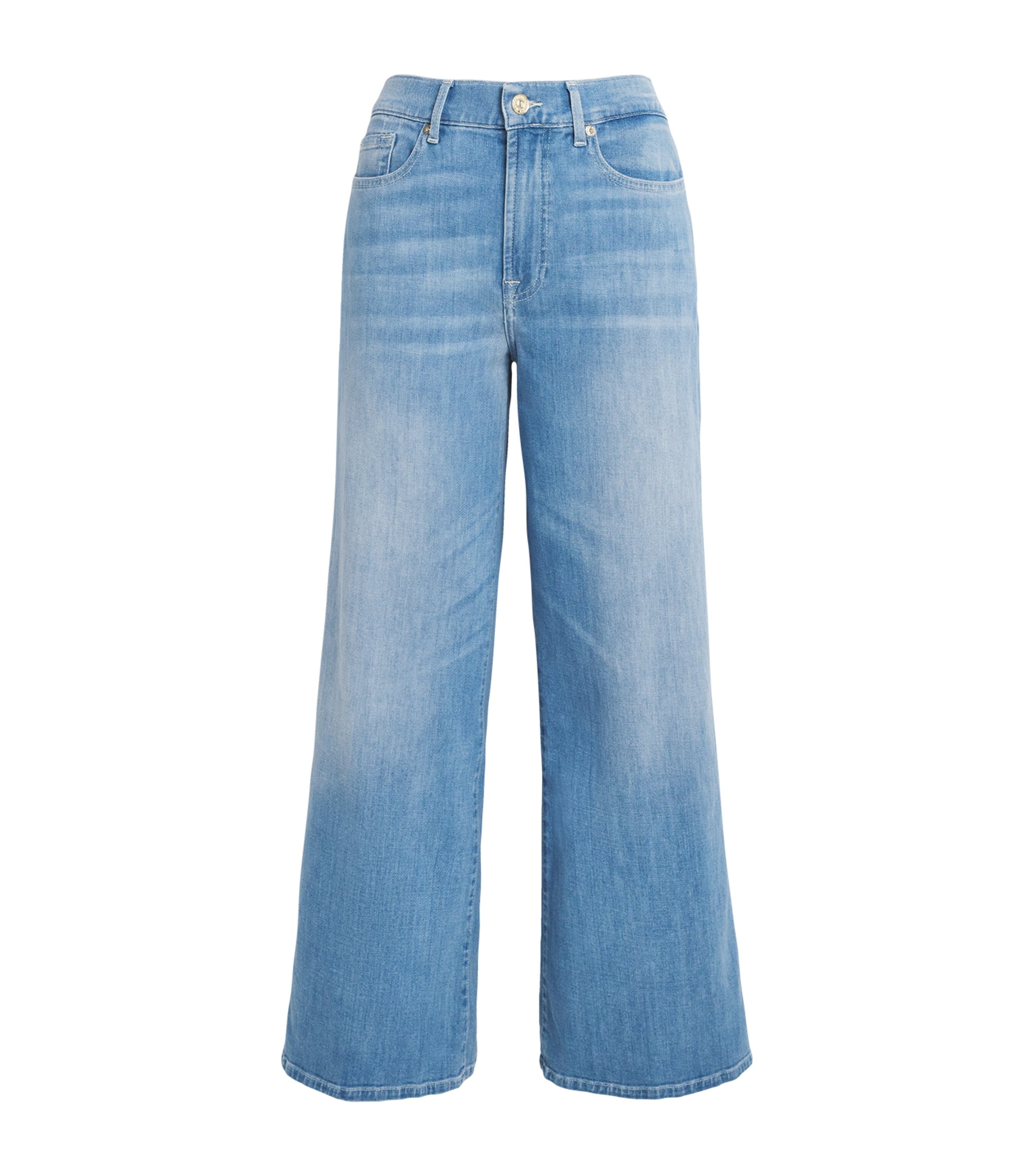 7 For All Mankind Womens Lotta Cropped Flared Jeans Glisten Image 1