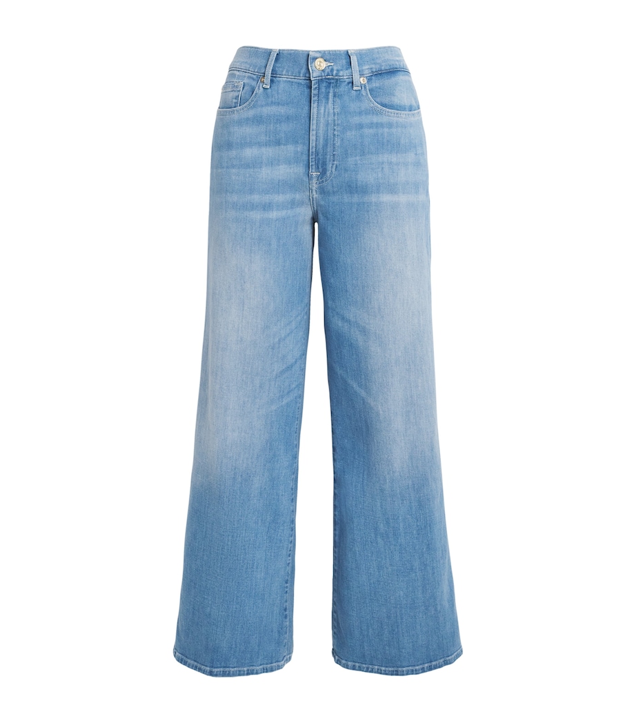 7 For All Mankind Womens Lotta Cropped Flared Jeans Glisten Image 1