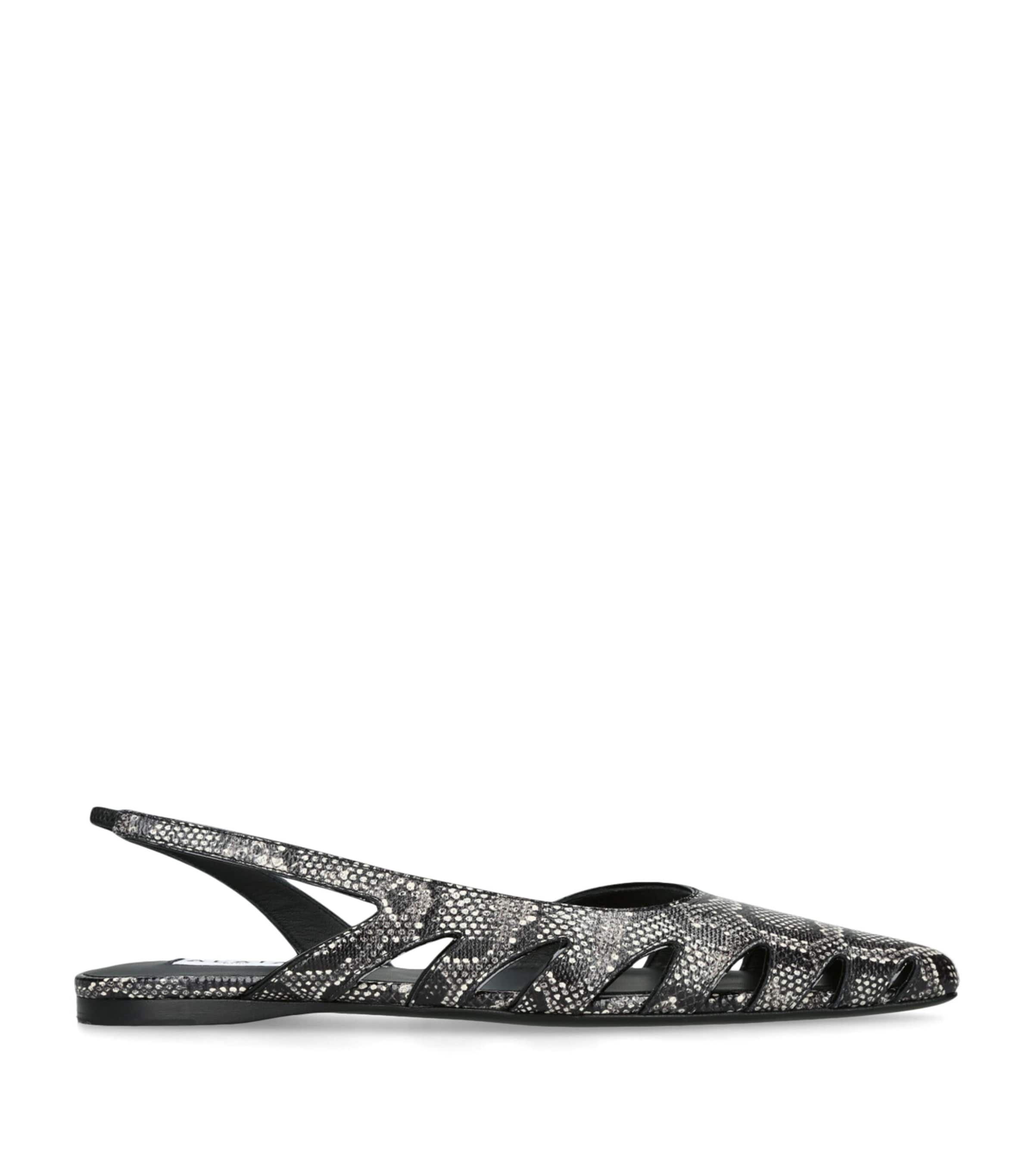 Alaïa Embossed Leather Slingback Flats In Multi
