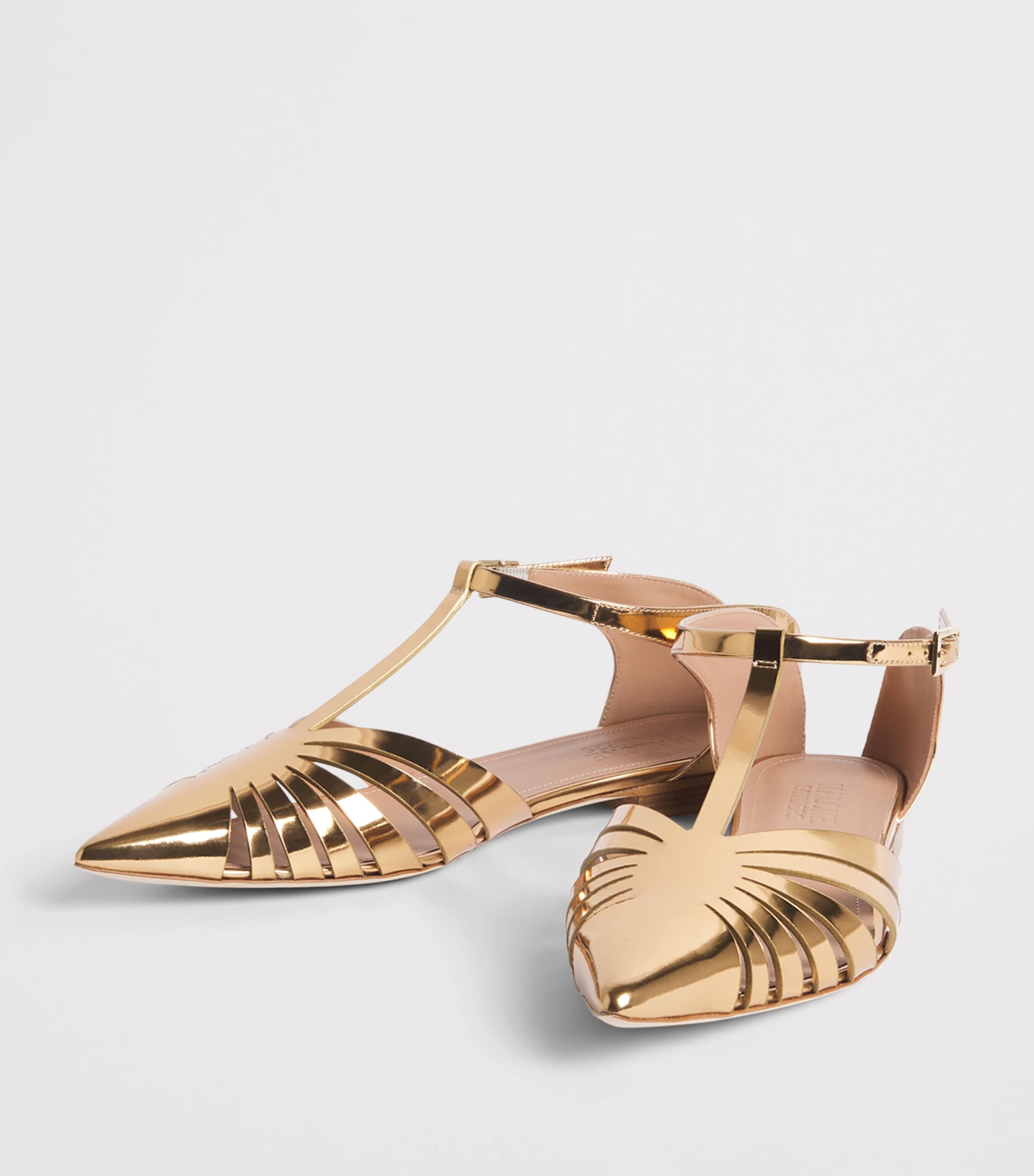 Malone Souliers Leather Jennifer Mules Antique Gold Image 3