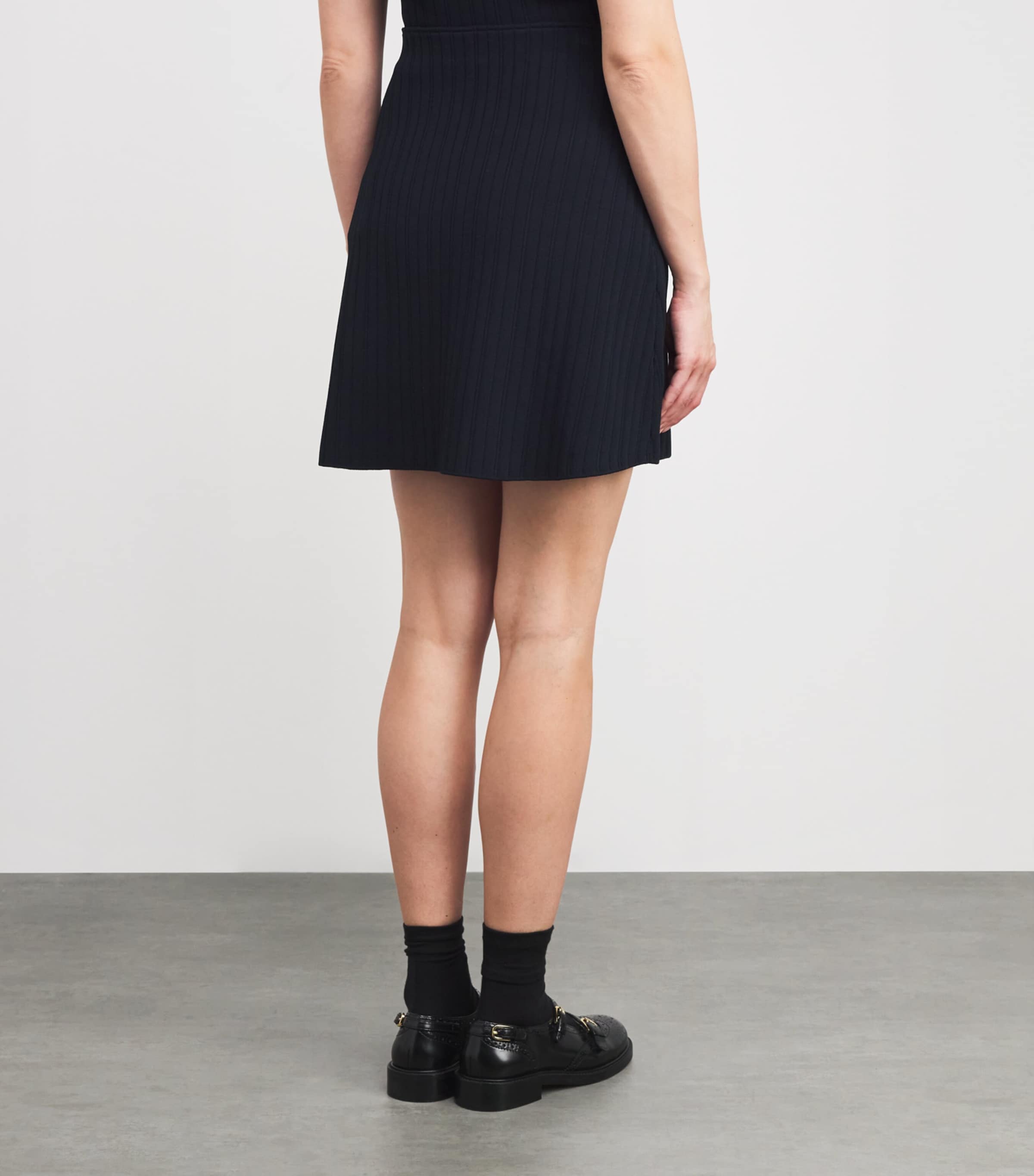 Knitted Mini Skirt NAVY BLUE Image 4