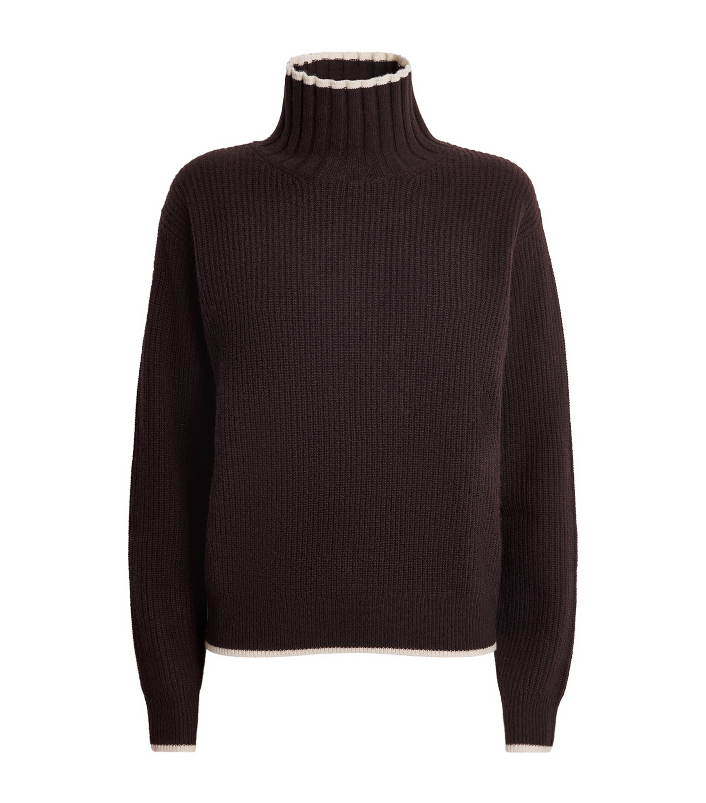 Sandro Wool-cashmere High-neck Sweater In Brown