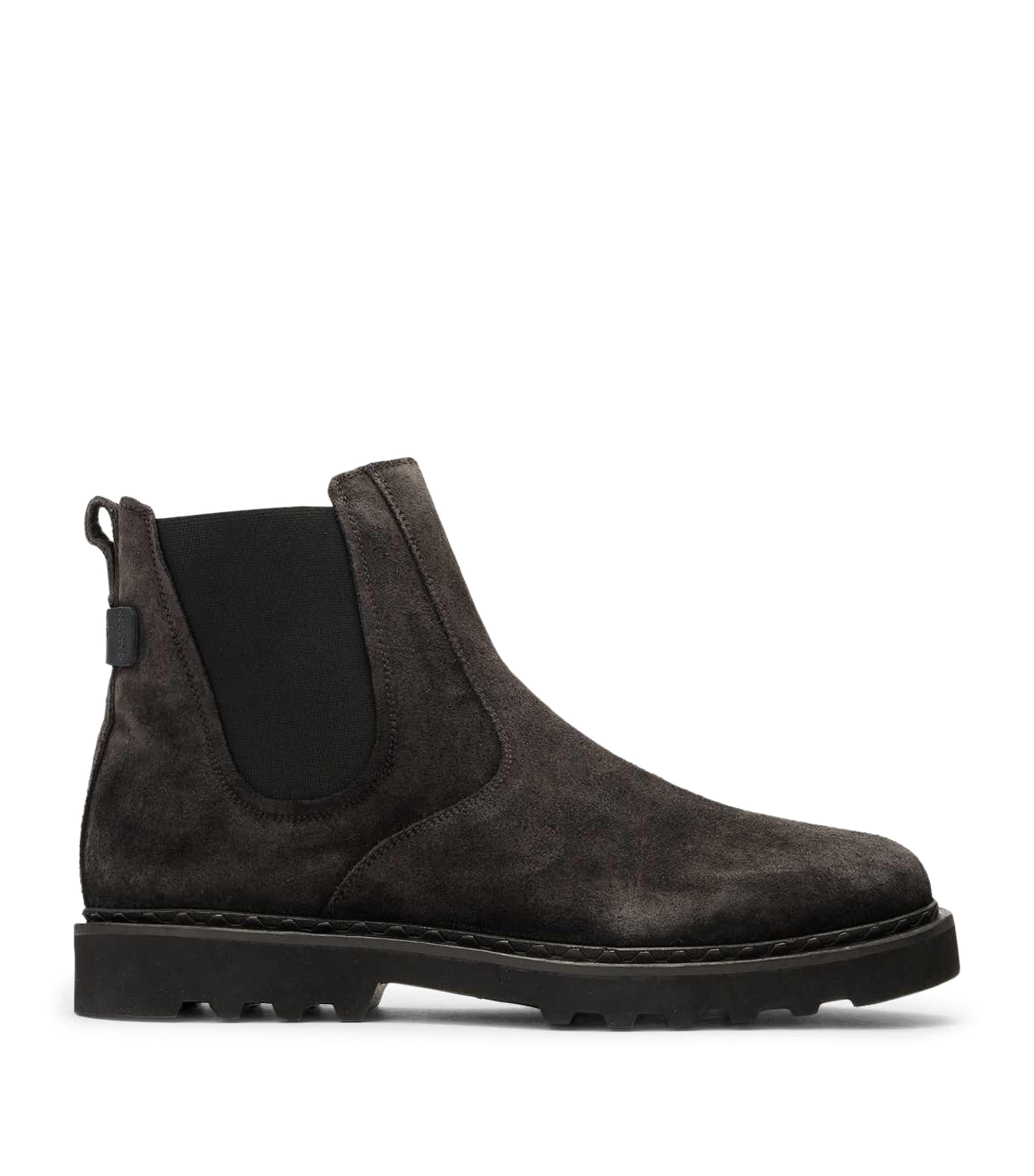 Allsaints Suede Leather Skiff Chelsea Boots In Gray