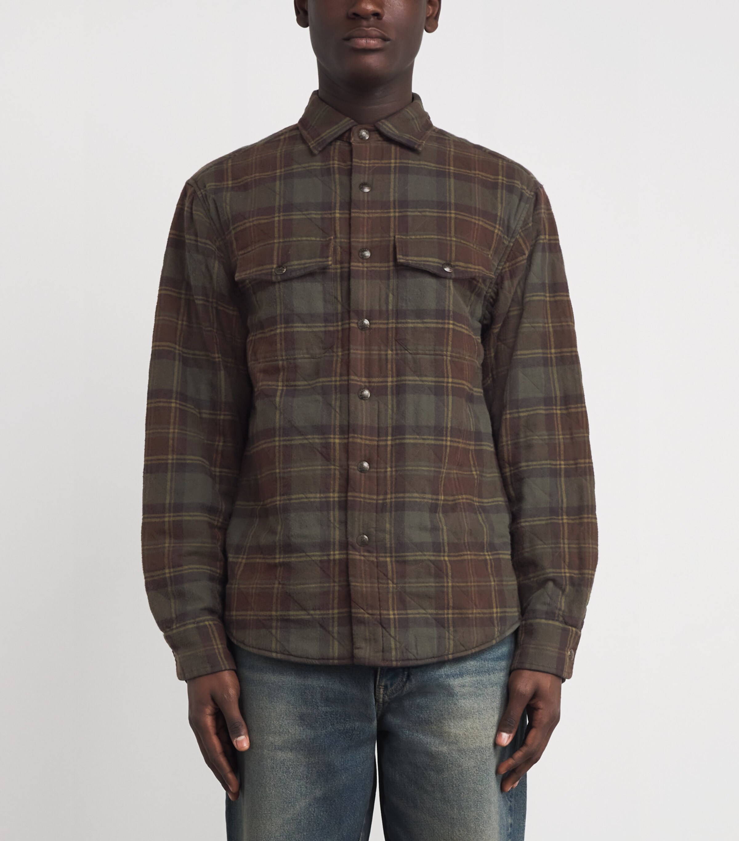 Polo Ralph Lauren Mens Cotton Check Overshirt Green Image 3