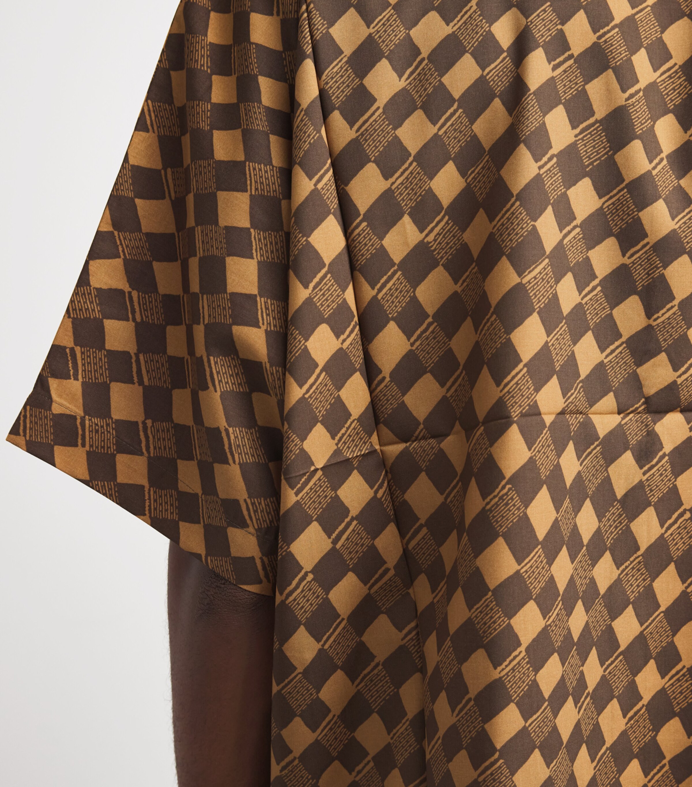 IM MEN Mens Printed Short Sleeve Shirt Dark Brown Image 3