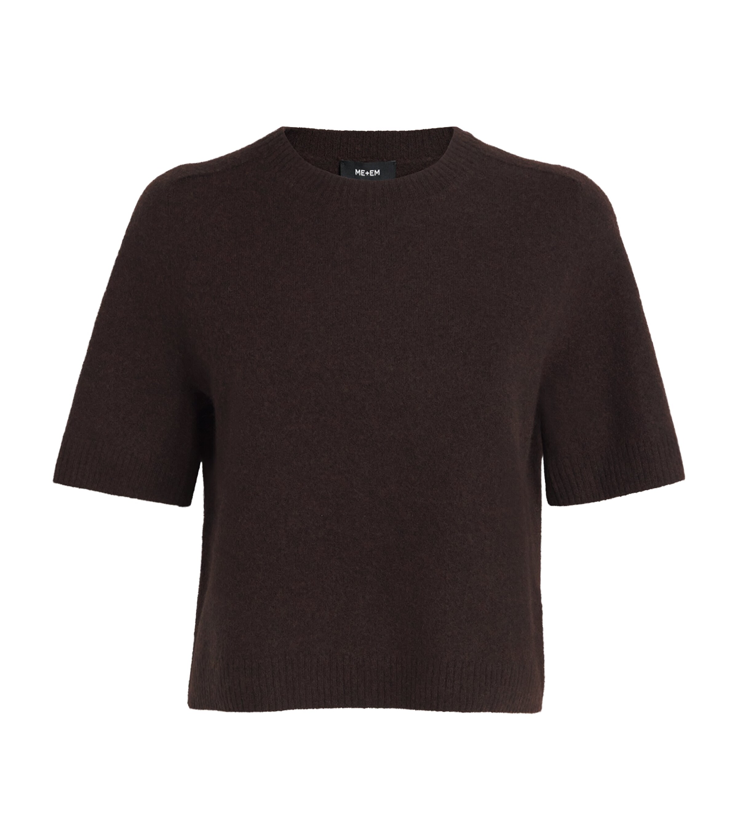 ME+EM Womens Felted Merino Wool T-Shirt Chocolate M Lange Image 1