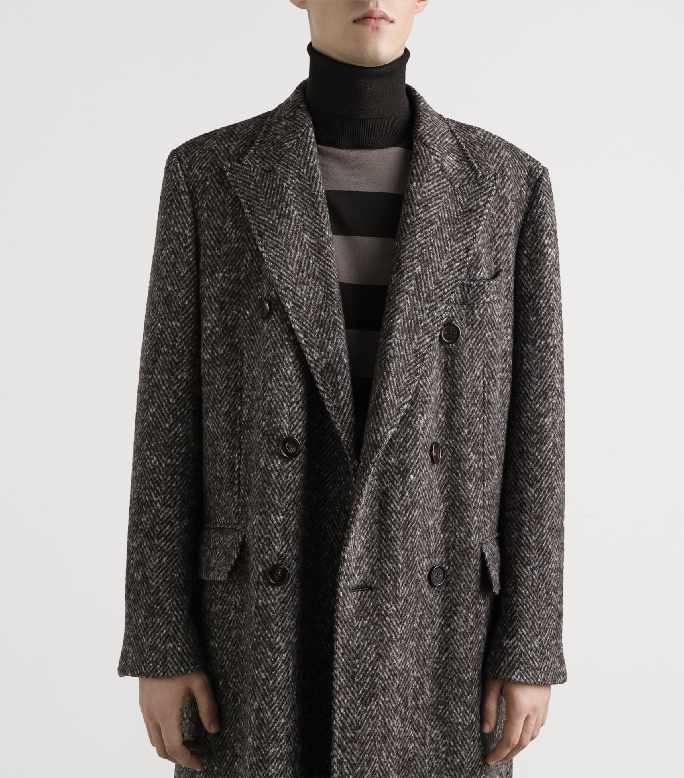 Dolce & Gabbana Multi Wool Herringbone Coat | Harrods UK