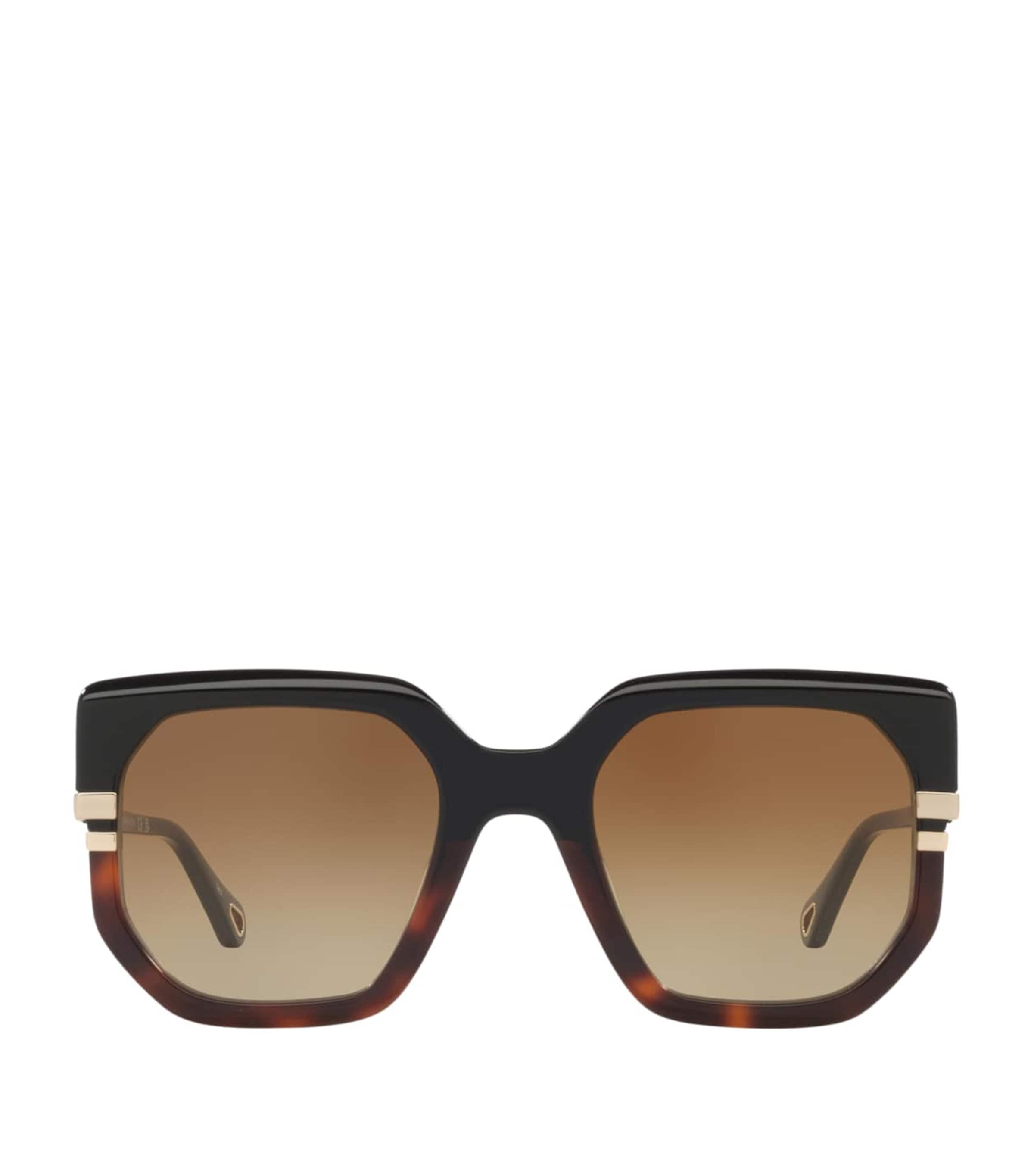 Chloé Womens Ch0240s Square-frame Acetate Sunglasses Black In Black
