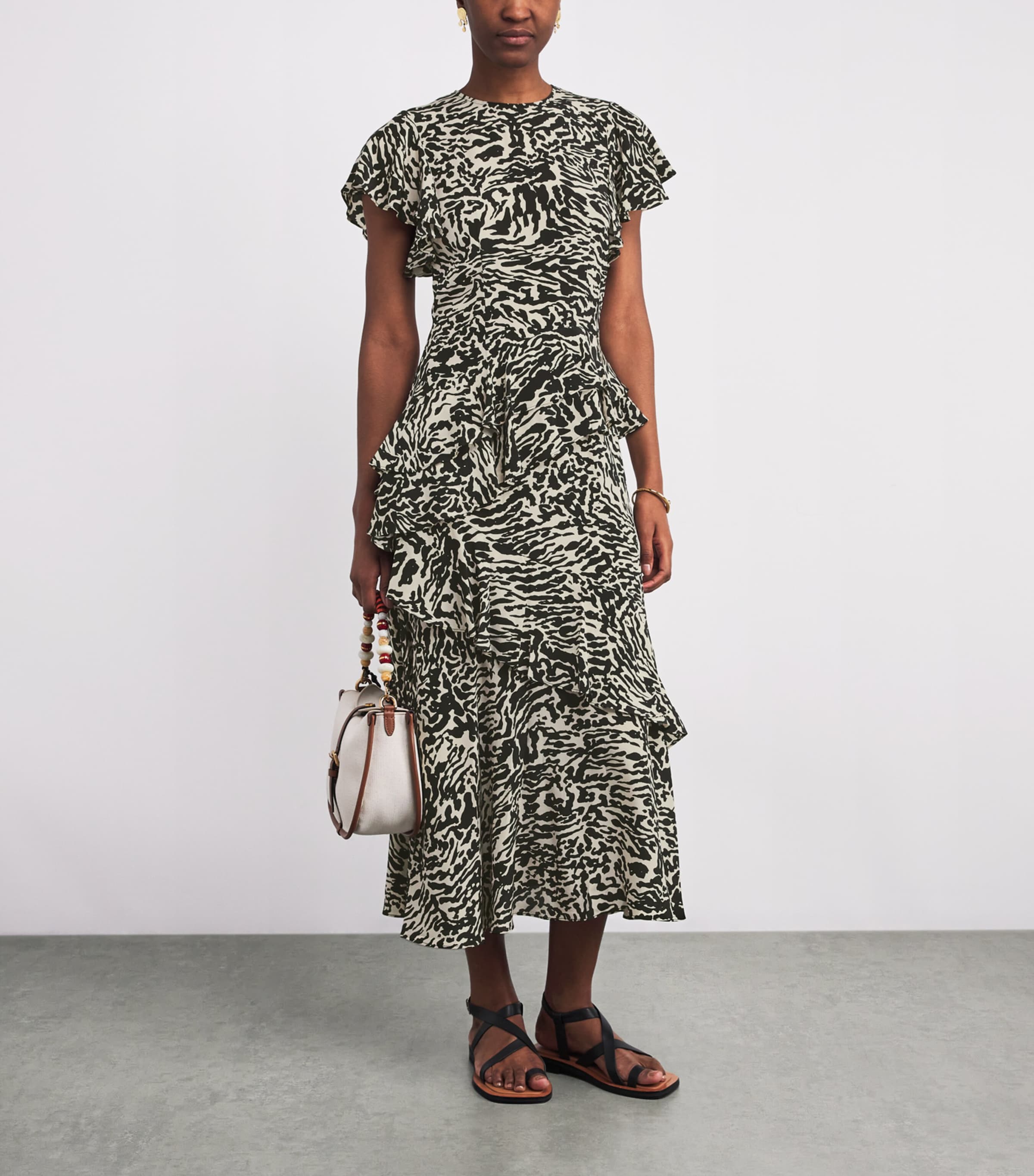 Silk Amaia Midi Dress SPOTTED JASPER Image 2