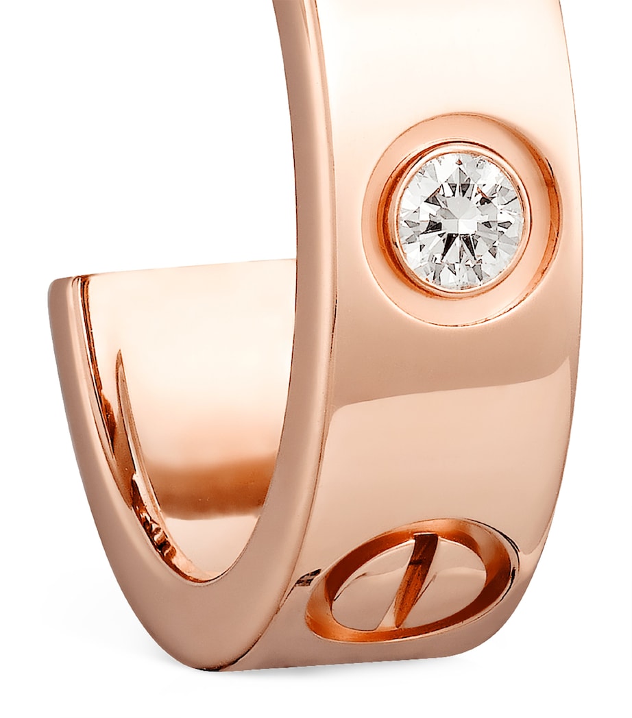 Rose Gold and Diamond LOVE Earrings ROSE GOLD Image 6
