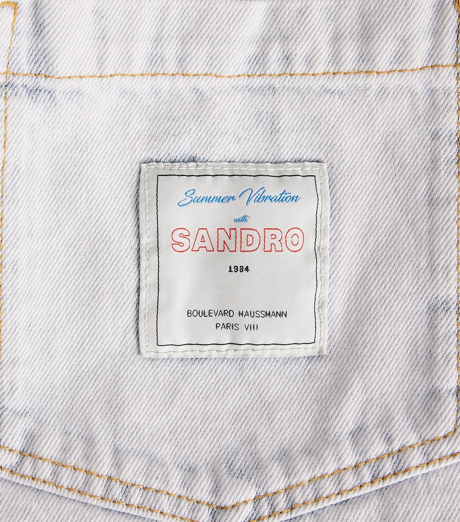 Sandro Paris Womens Denim Bermuda Shorts Light Bu Jean Image 6