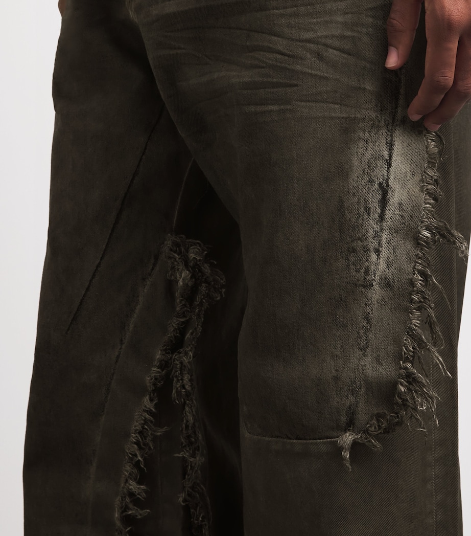 Rick Owens Mens Wide-Leg Geth Jeans Dust Combo Image 3