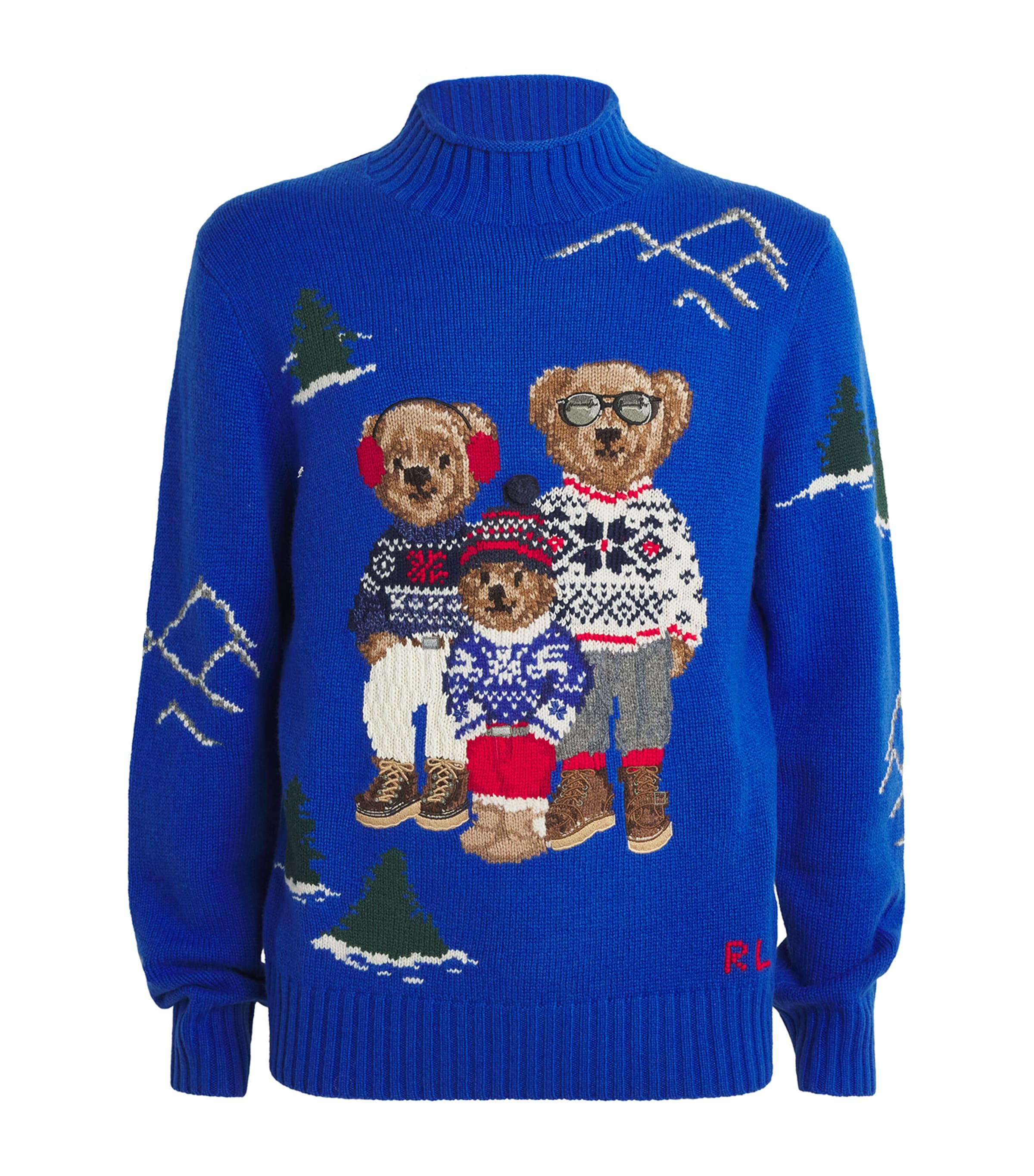 Polo Ralph Lauren Blue Wool Polo Bear Family Sweater | Harrods US