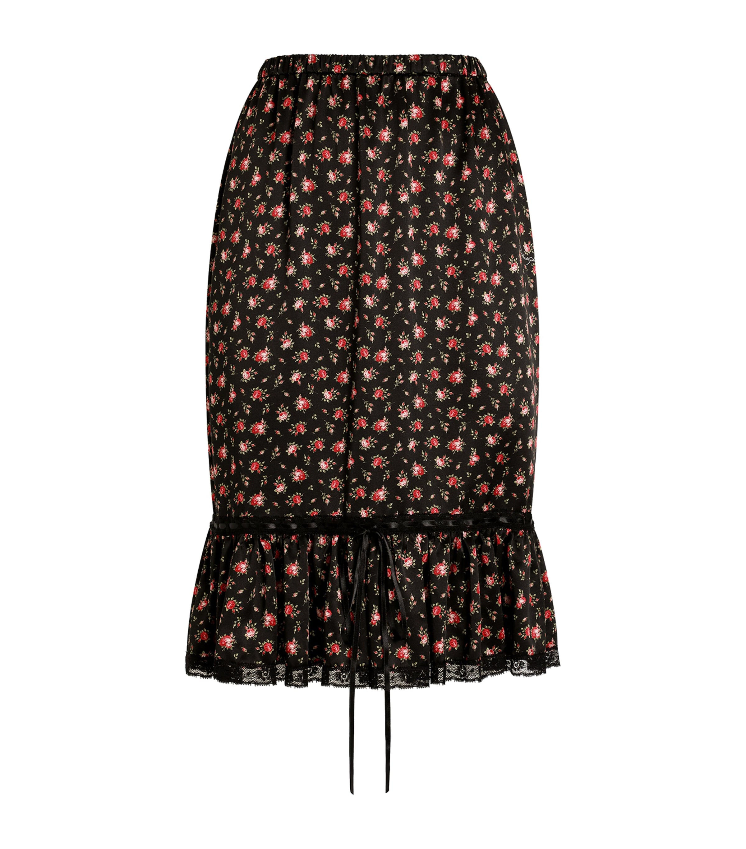 Silk-Cotton-Blend Floral Midi Skirt HN5XJ-ROSELLINE Image 1