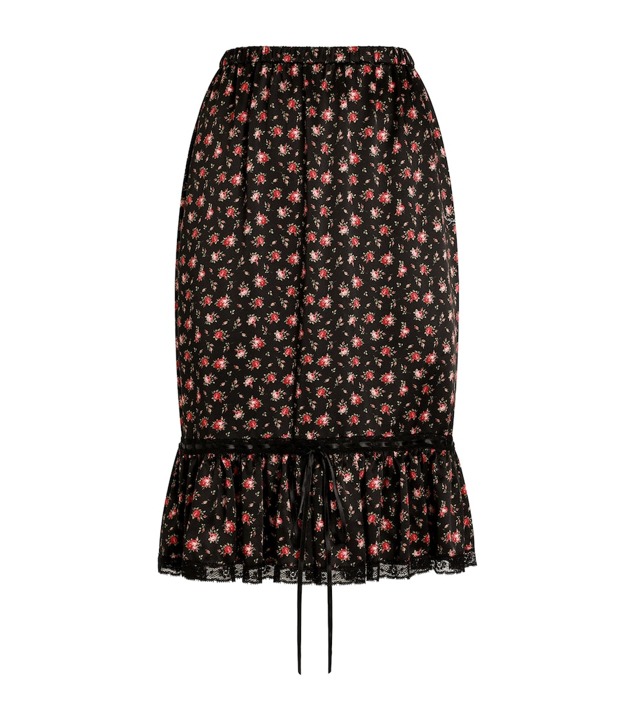 Silk-Cotton-Blend Floral Midi Skirt HN5XJ-ROSELLINE Image 1