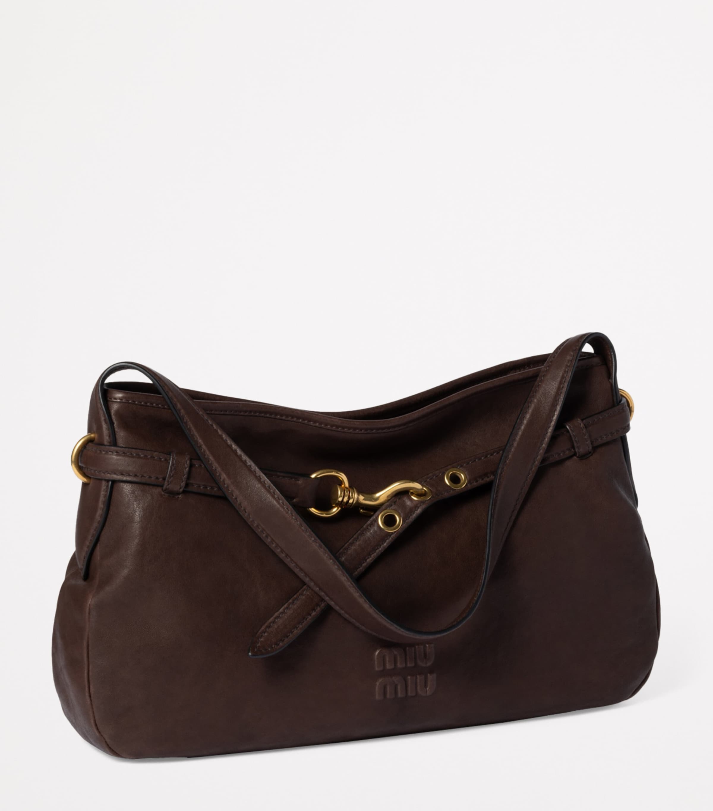 Miu Miu Brown Nappa Leather Aventure Shoulder Bag | Harrods UK