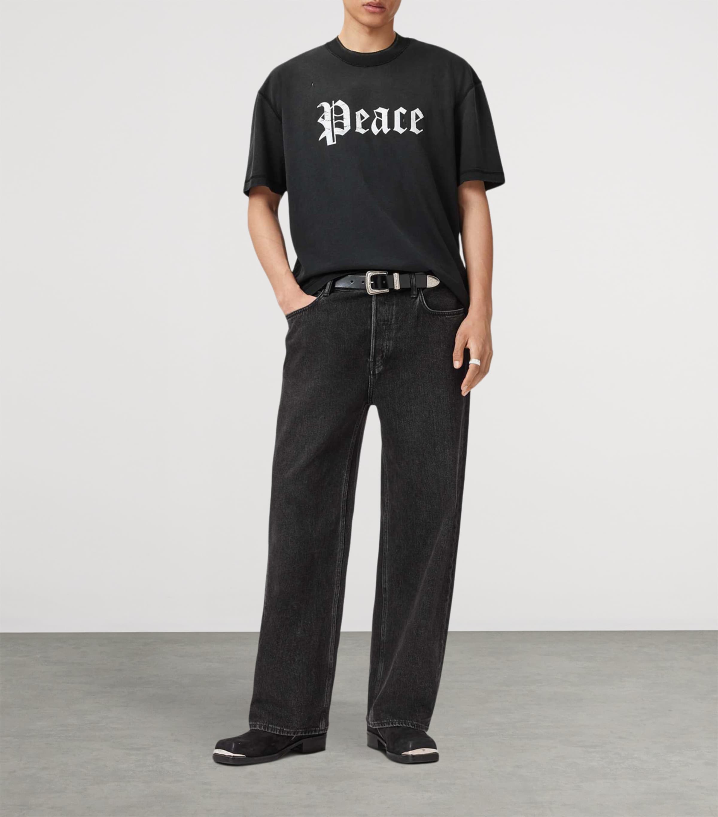 Organic Cotton Utopia Cropped T-Shirt WASHED BLACK Image 2