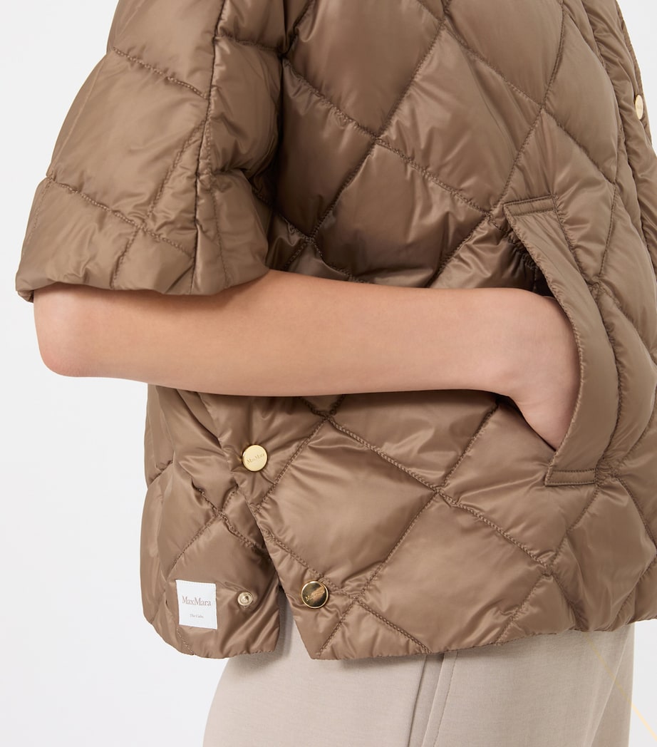 Max Mara Womens Short-Sleeve Quilted Jacket Camel Image 6