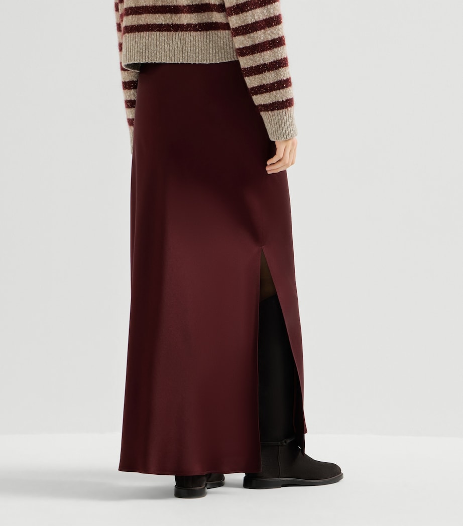 Brunello Cucinelli Womens Satin Maxi Skirt Image 5