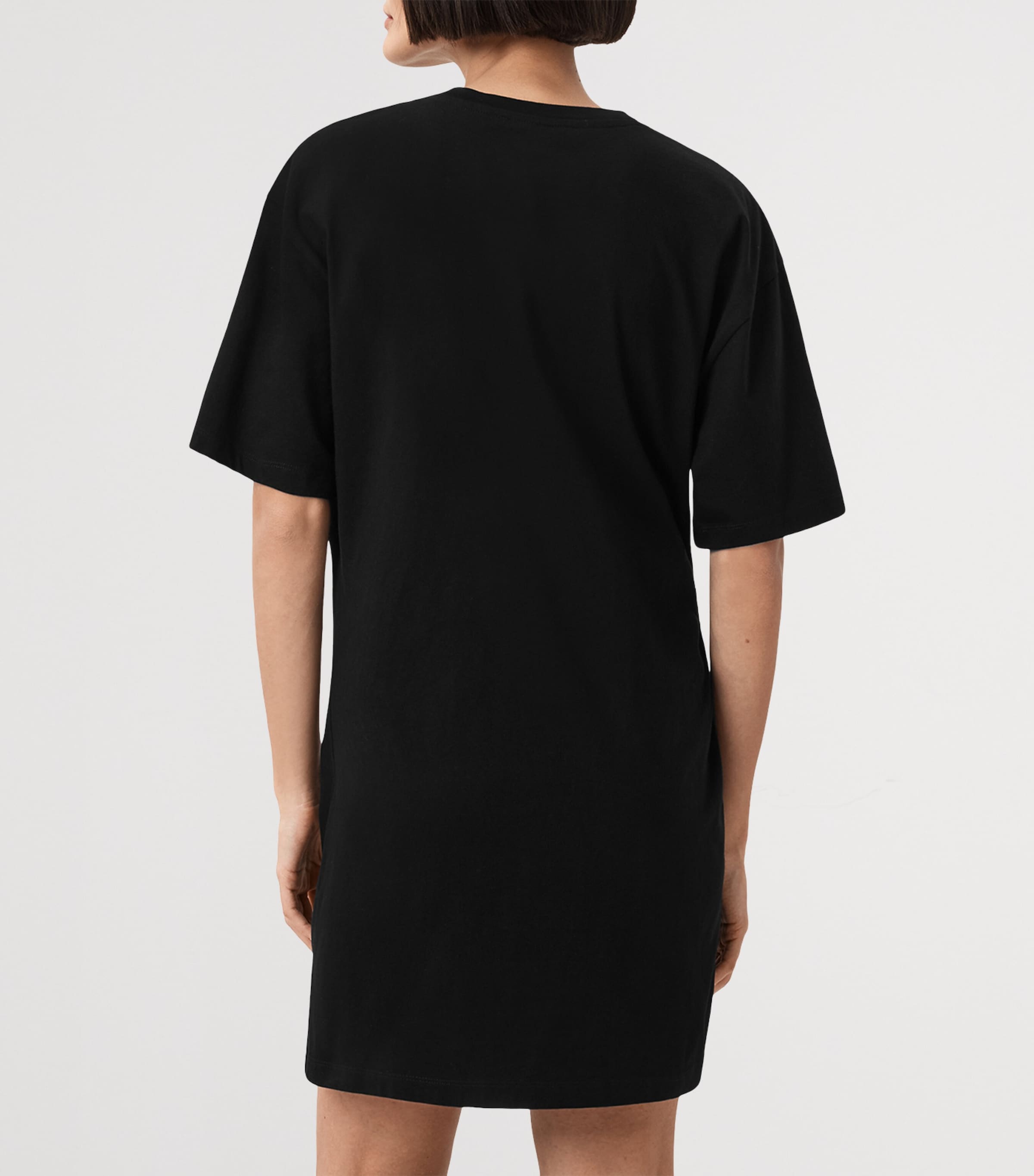 AllSaints Womens Organic Cotton Ivana Naiema T-Shirt Dress Black Image 4