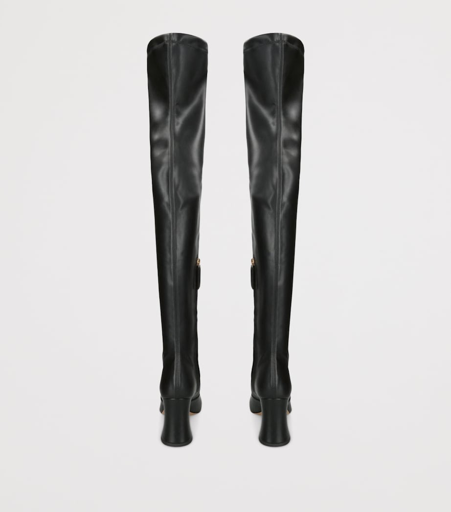 Leather Janis Over-The-Knee Boots 85 BLACK Image 3