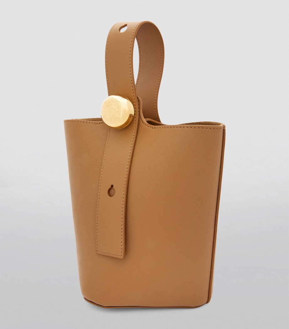 Mini Leather Pebble Bucket Bag OAK Image 3