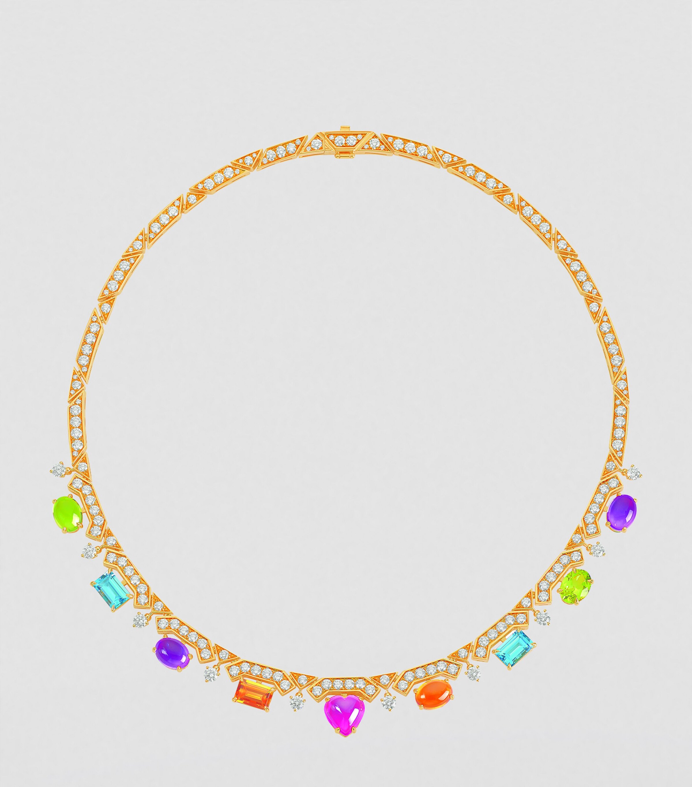 Bvlgari Yellow Gold, Diamond and Mixed Gemstone Allegra Necklace Yellow Gold Image 2