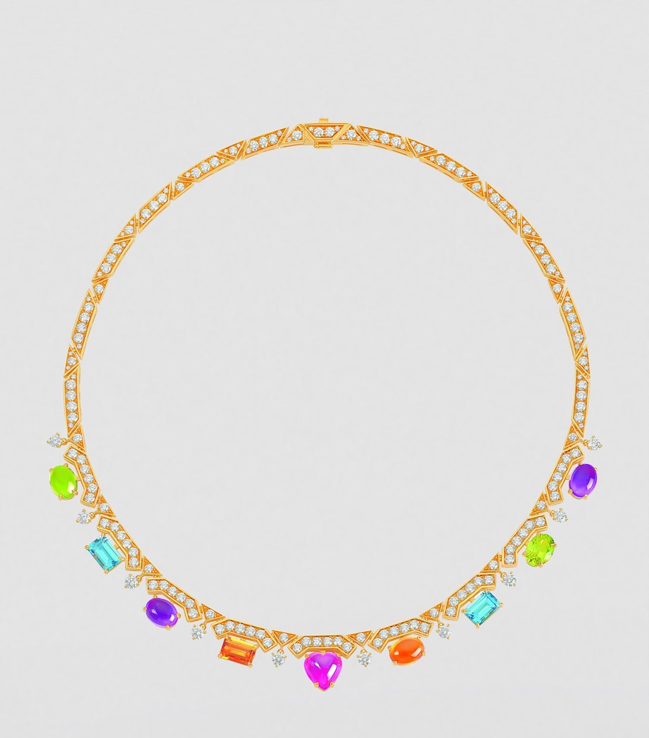 Bvlgari Yellow Gold, Diamond and Mixed Gemstone Allegra Necklace Yellow Gold Image 2