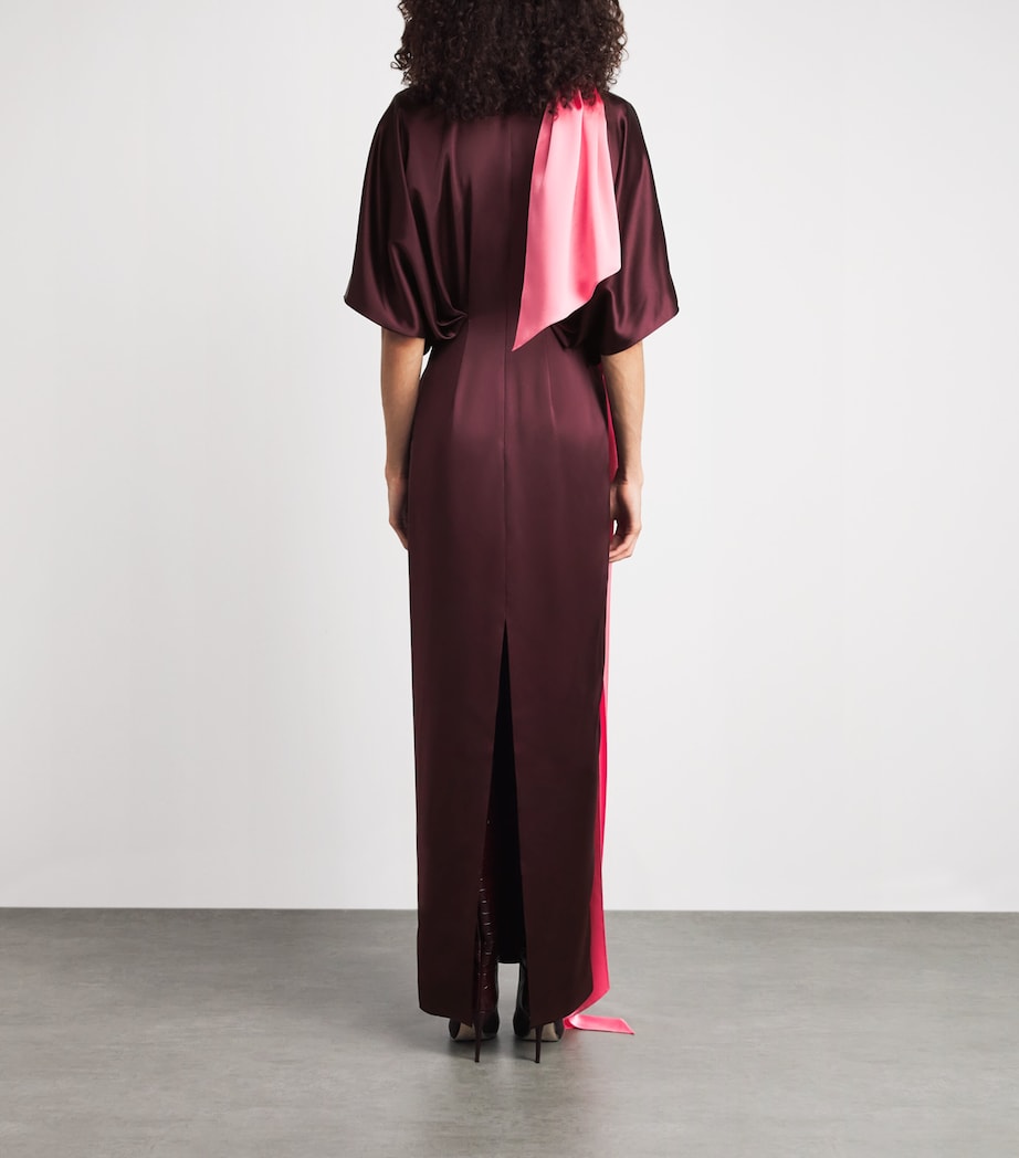 Roksanda Womens Satin Sami Scarf Maxi Dress Calliope/peau Image 4
