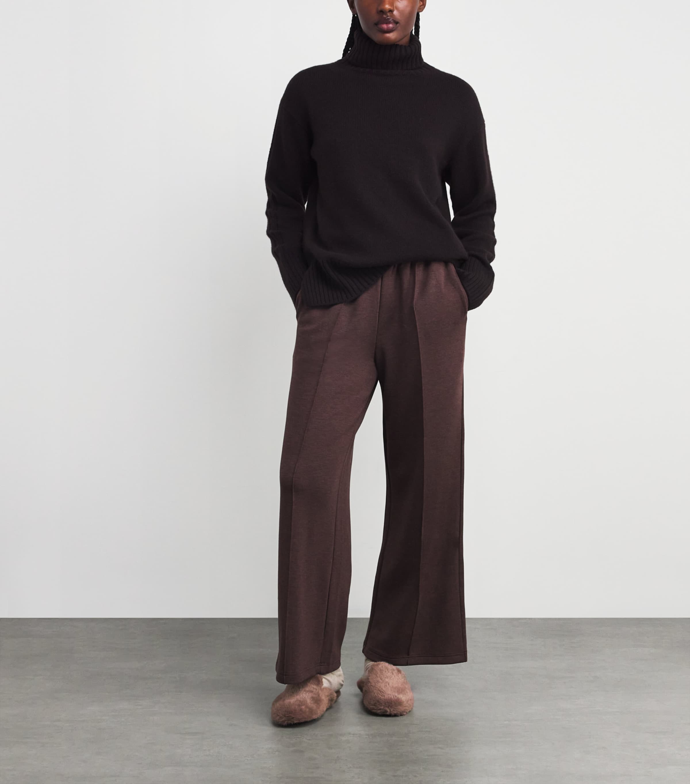 Faux Fur Slippers DEEP TAUPE Image 6