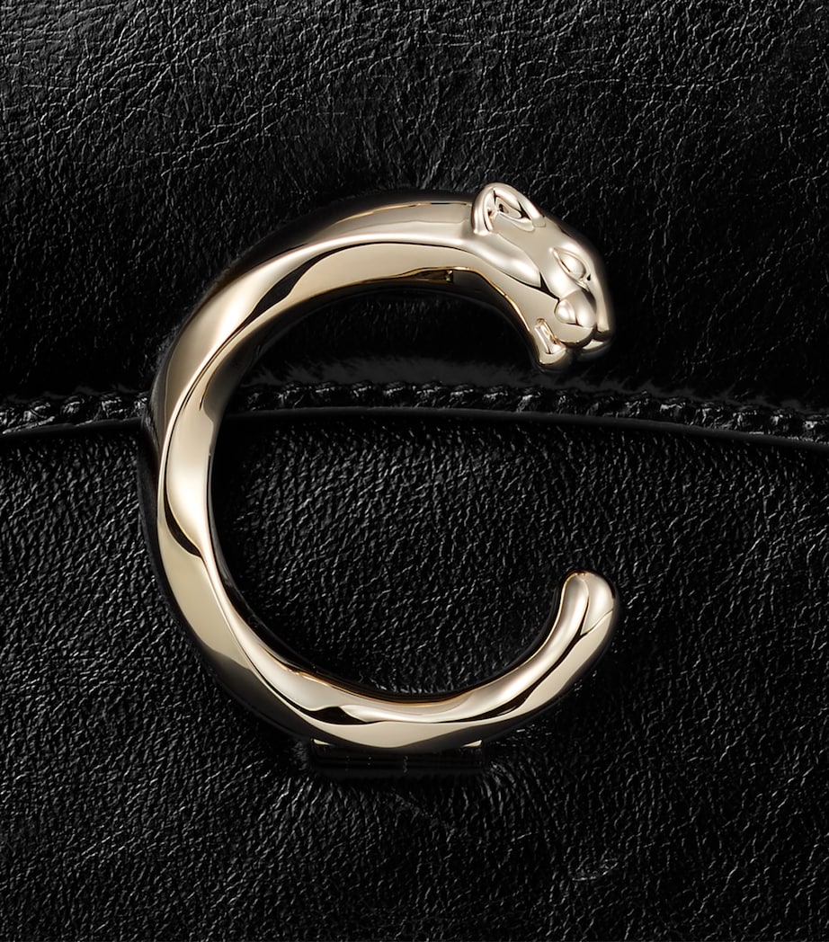 Cartier Mini Leather Panthère de Cartier Top-Handle Bag Black Image 5