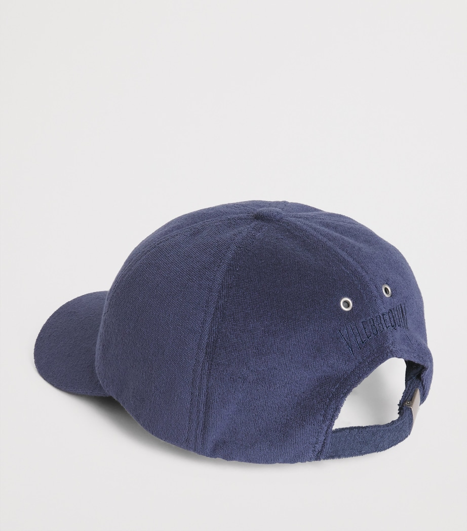 Terry Embroidered Logo Baseball Cap 390-NAVY Image 3