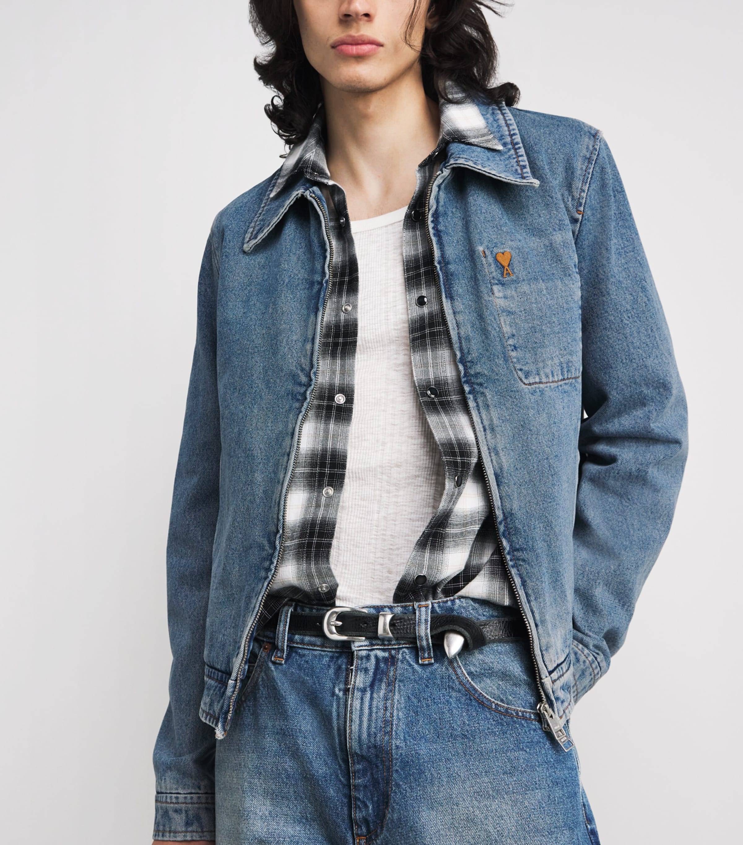 AMI Paris Blue Ami de Coeur Denim Jacket | Harrods US