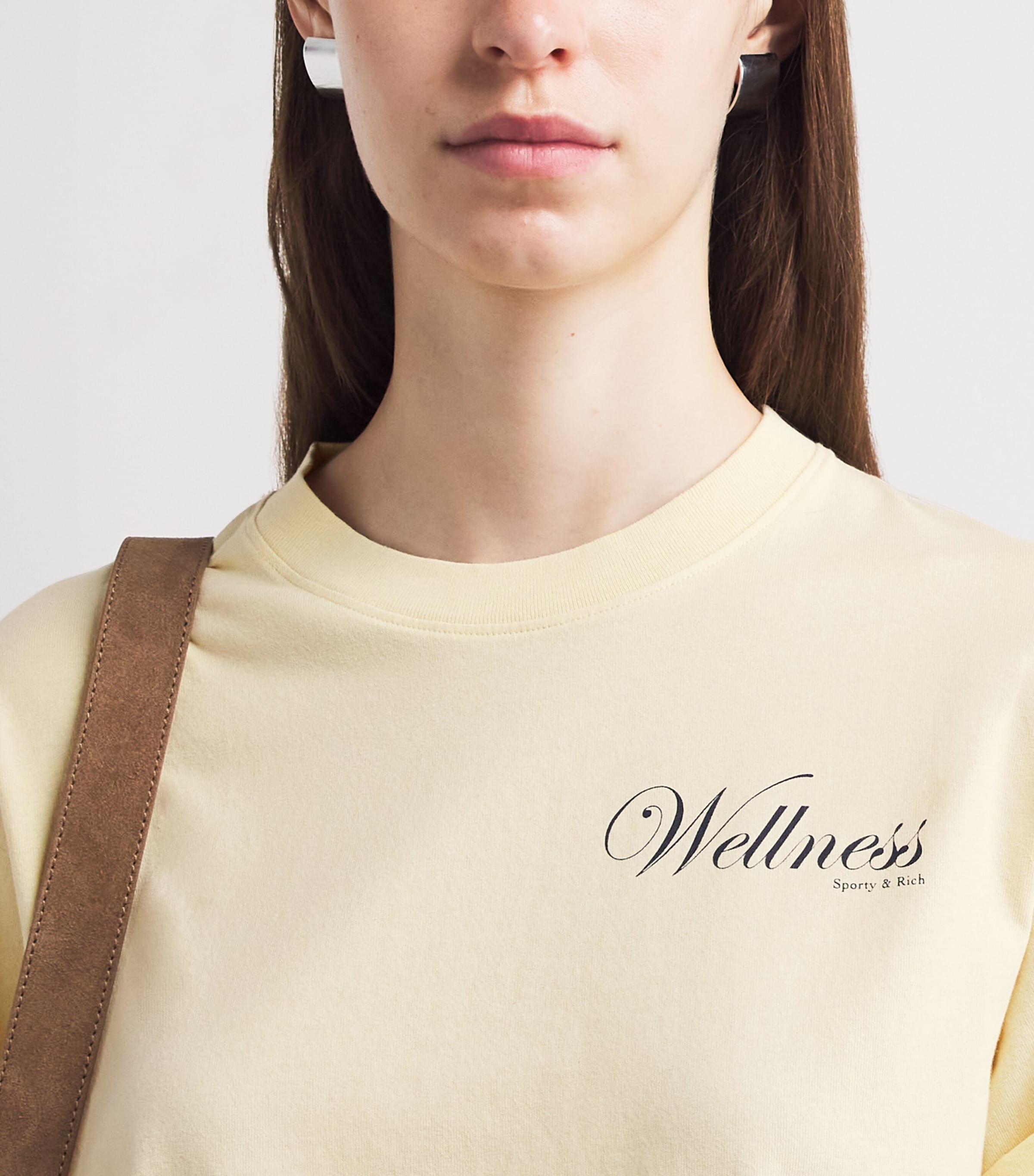 Sporty & Rich Womens Cotton Graphic T-Shirt Almond Navy Image 3