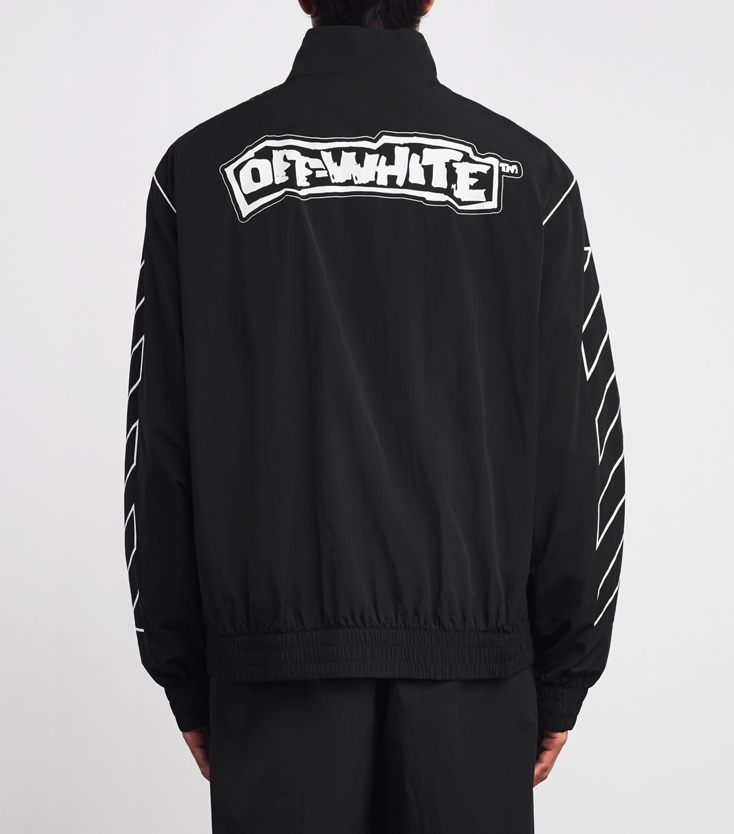 Lion Print Track Jacket BLACK-WHITE Image 4
