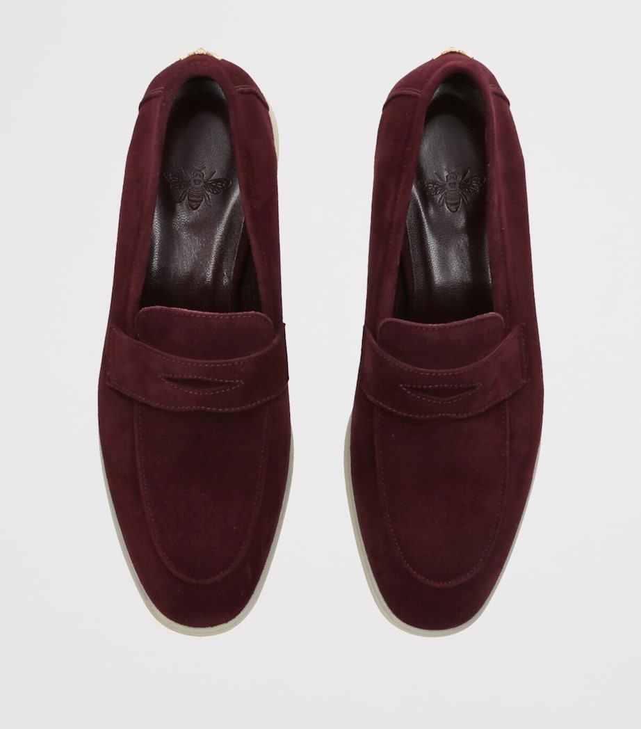 Suede Loisir Gommé Loafers RED Image 4
