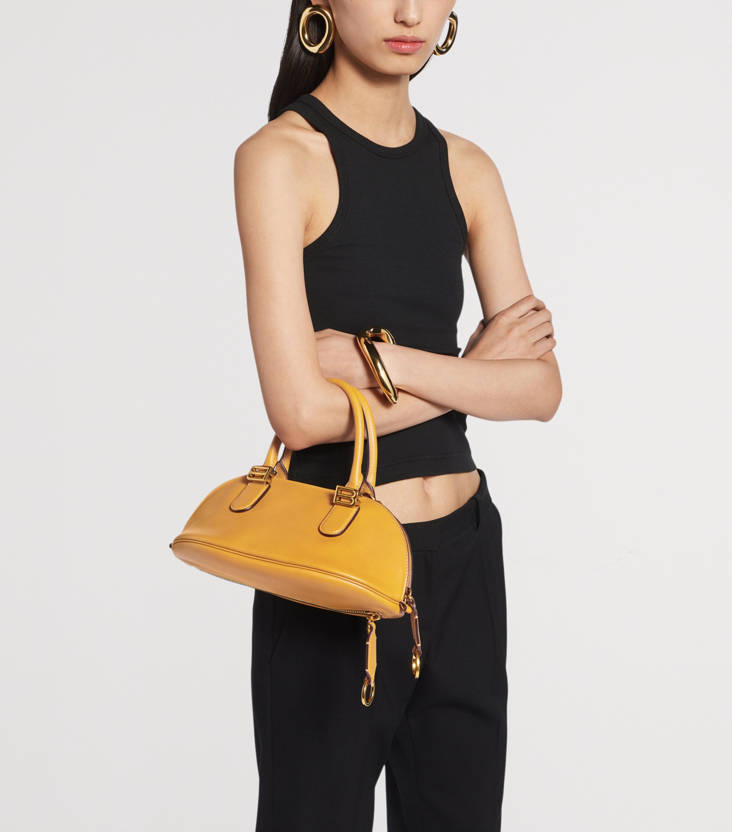 Balenciaga Mini Calfskin Bolero Bowling Top-Handle Bag Image 6